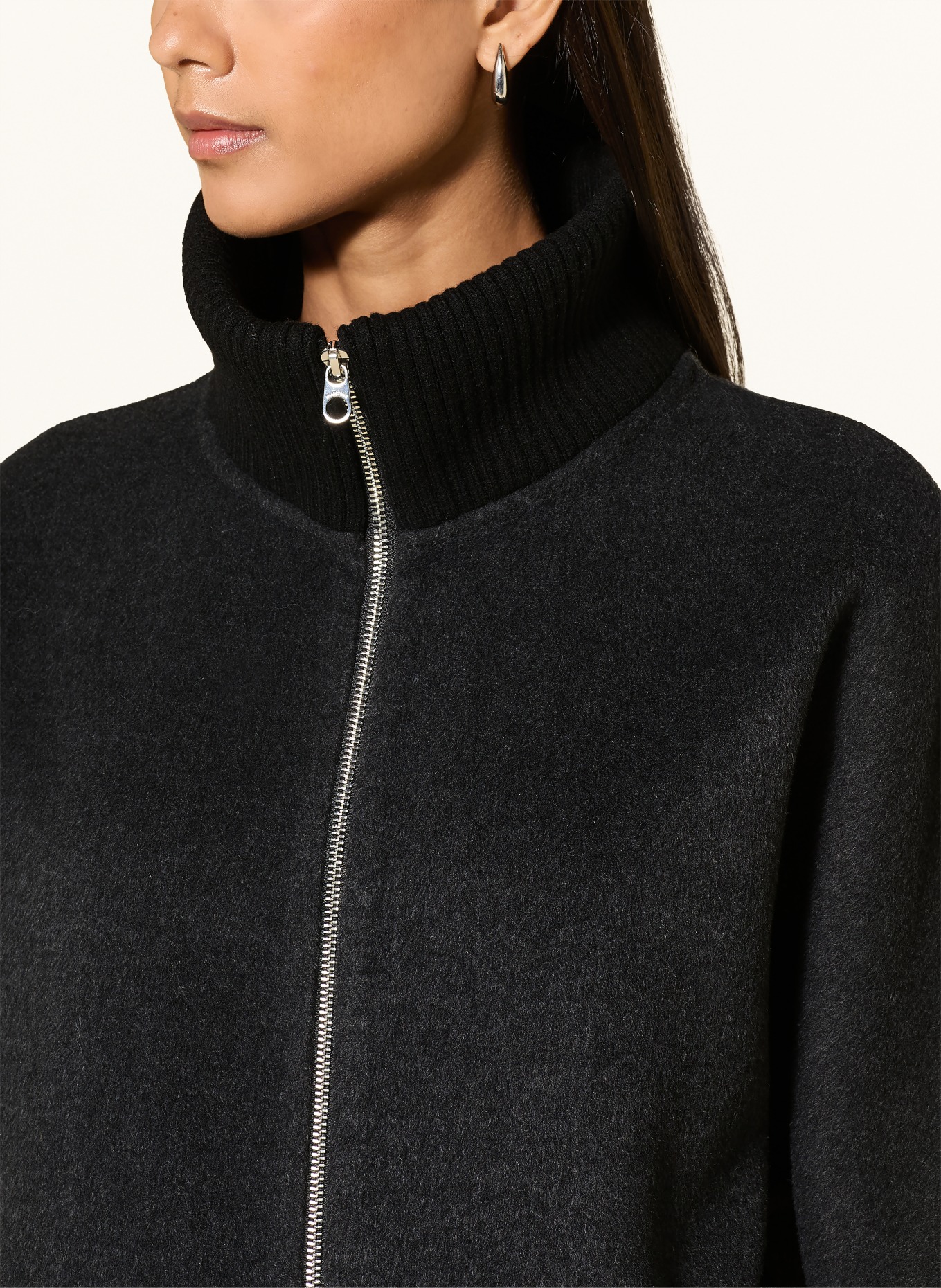 MILESTONE Jacke MSAZALEA im Materialmix: SCHWARZ