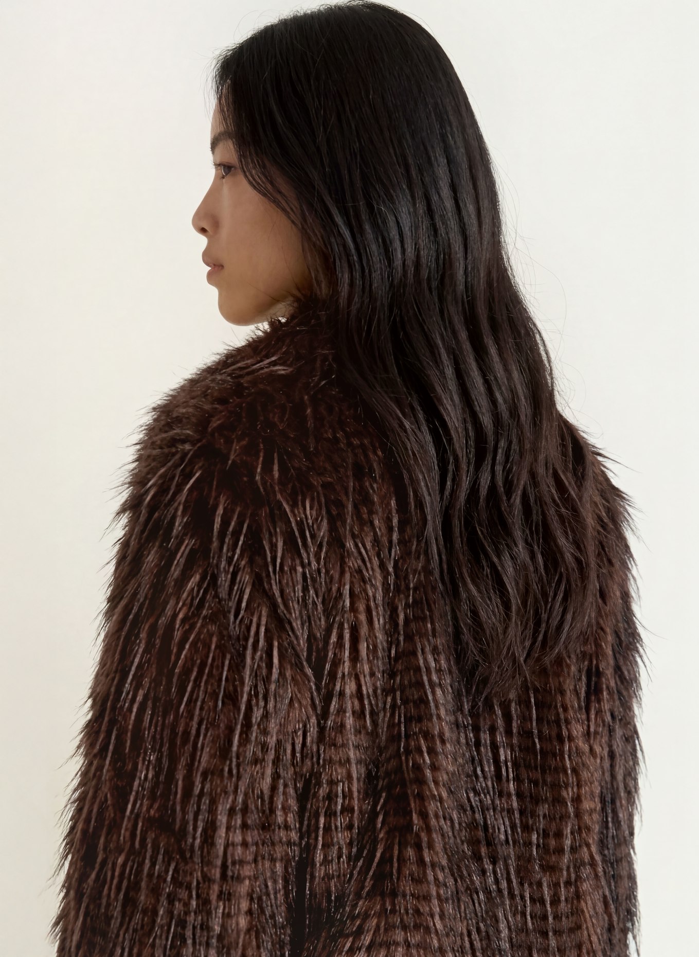 MILESTONE Kunstfell-Jacke MSNELLY: DUNKELBRAUN / SCHWARZ