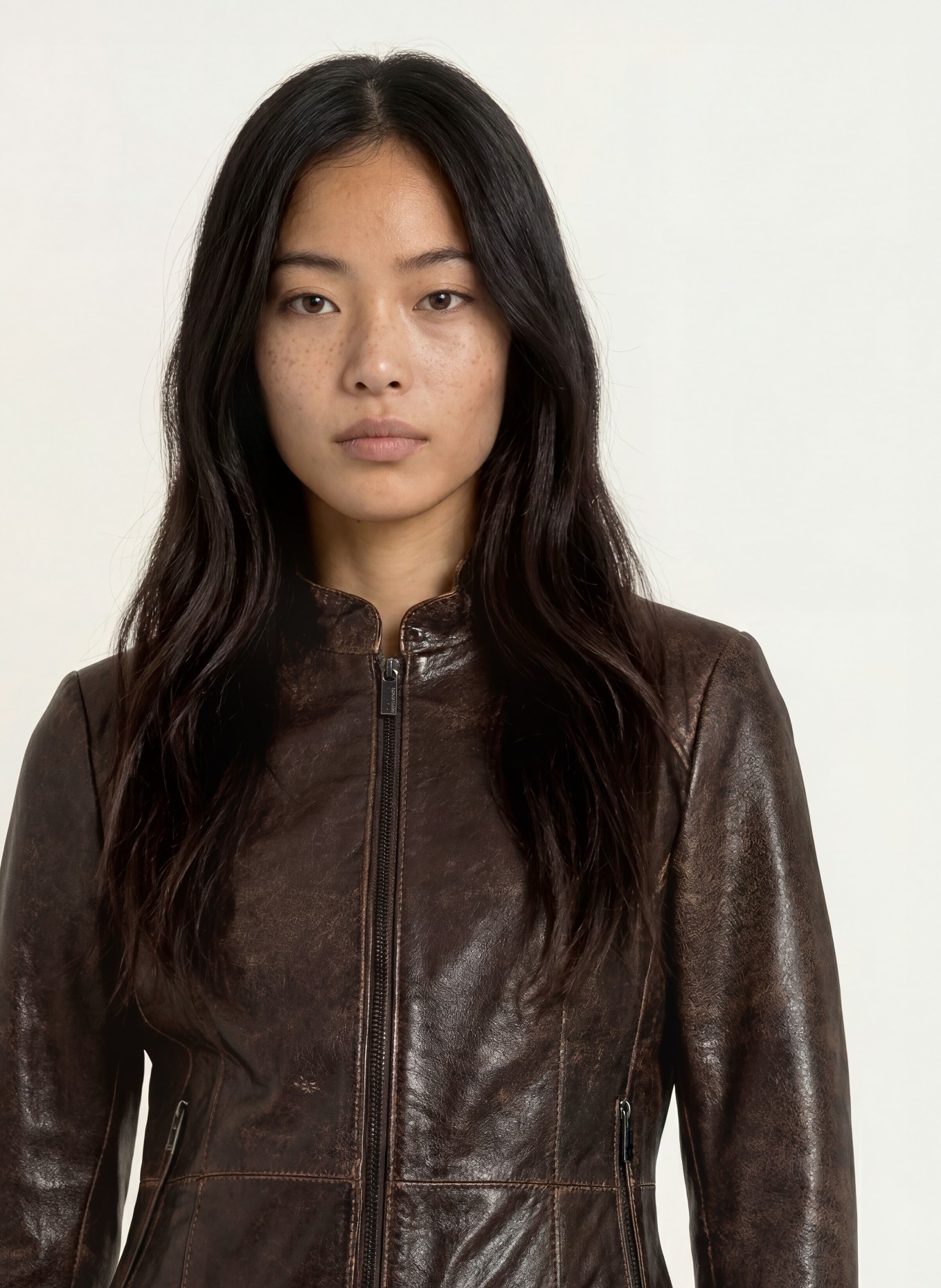 MILESTONE Lederjacke MSZADIE: DUNKELBRAUN