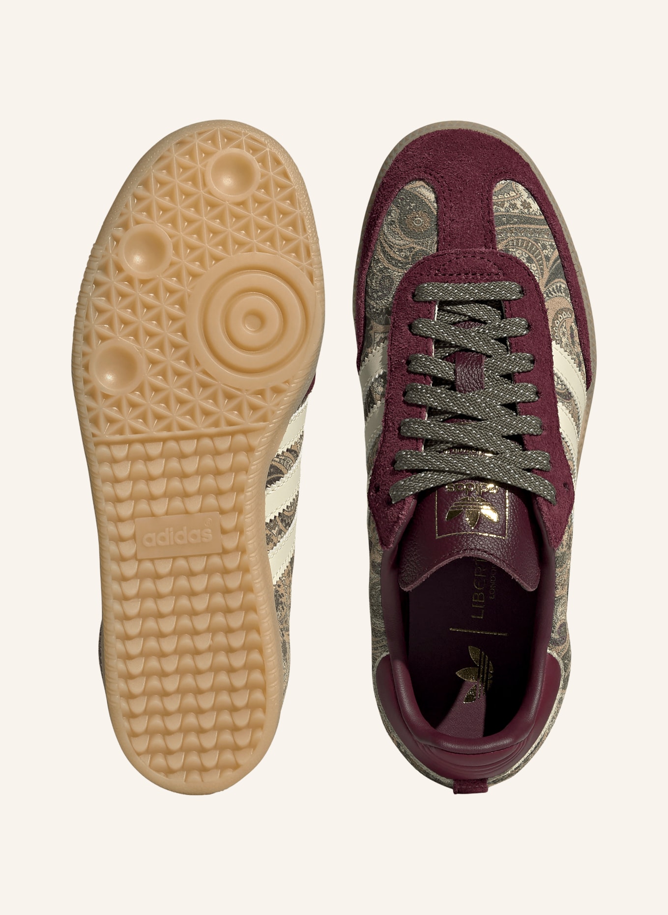 adidas Originals Sneaker SAMBA OG: BRAUN / CREME / DUNKELROT