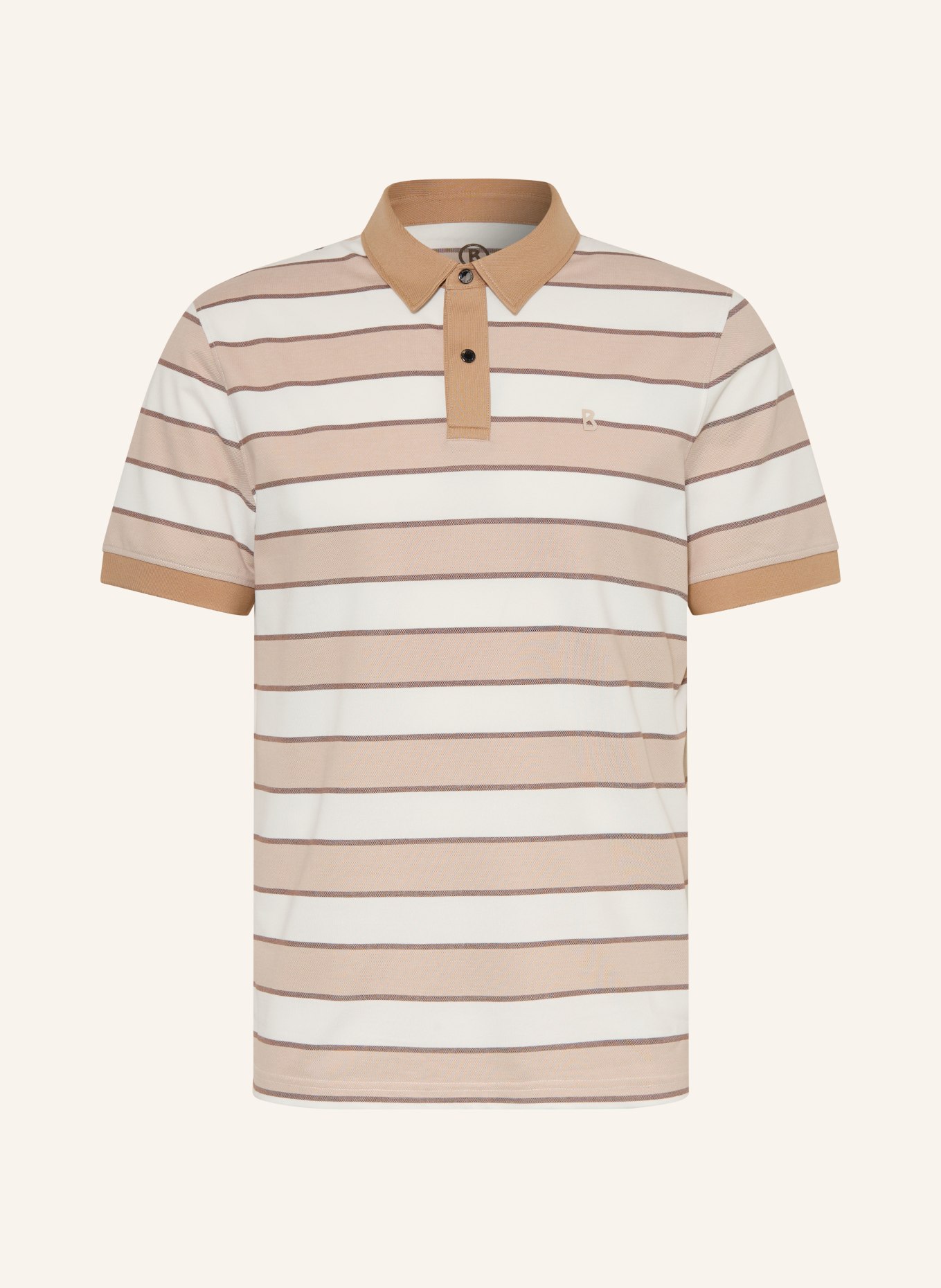 BOGNER Piqué-Poloshirt TIMO-5F Regular Fit: CREME / DUNKELBRAUN / BEIGE