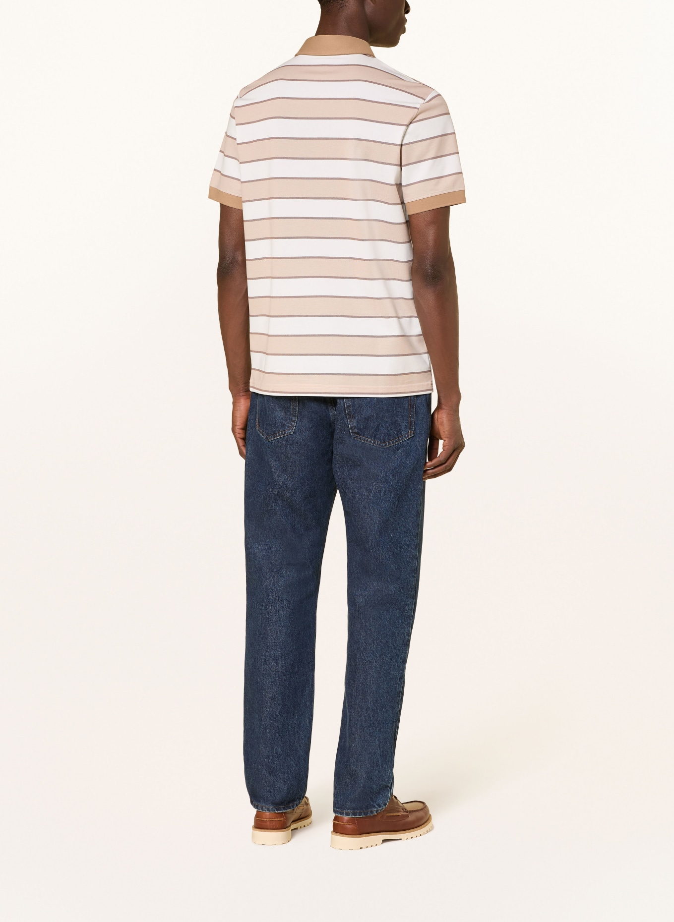 BOGNER Piqué-Poloshirt TIMO-5F Regular Fit: CREME / DUNKELBRAUN / BEIGE