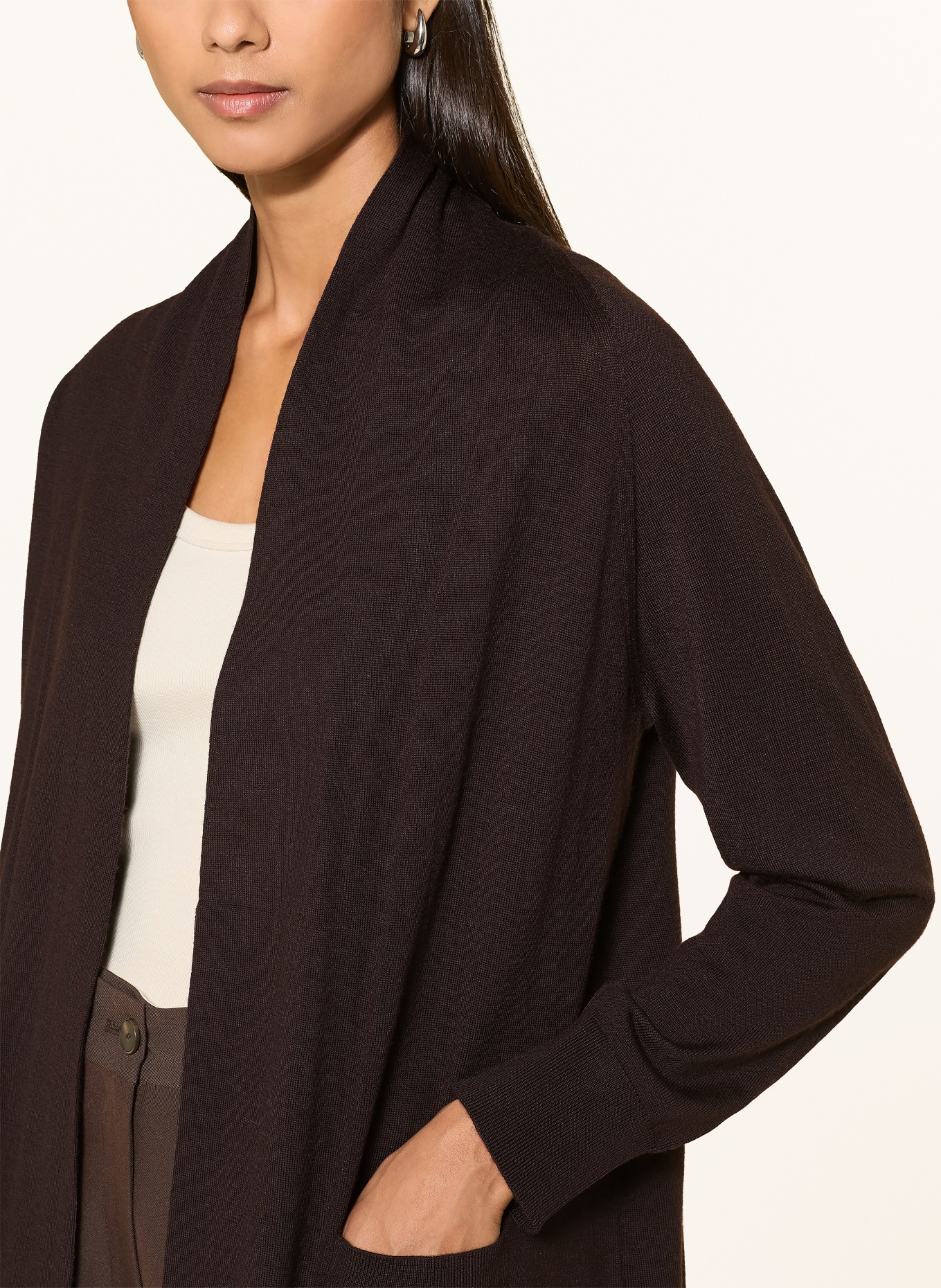 darling harbour Merino wool knit wrap: DARK CHOCOLATE