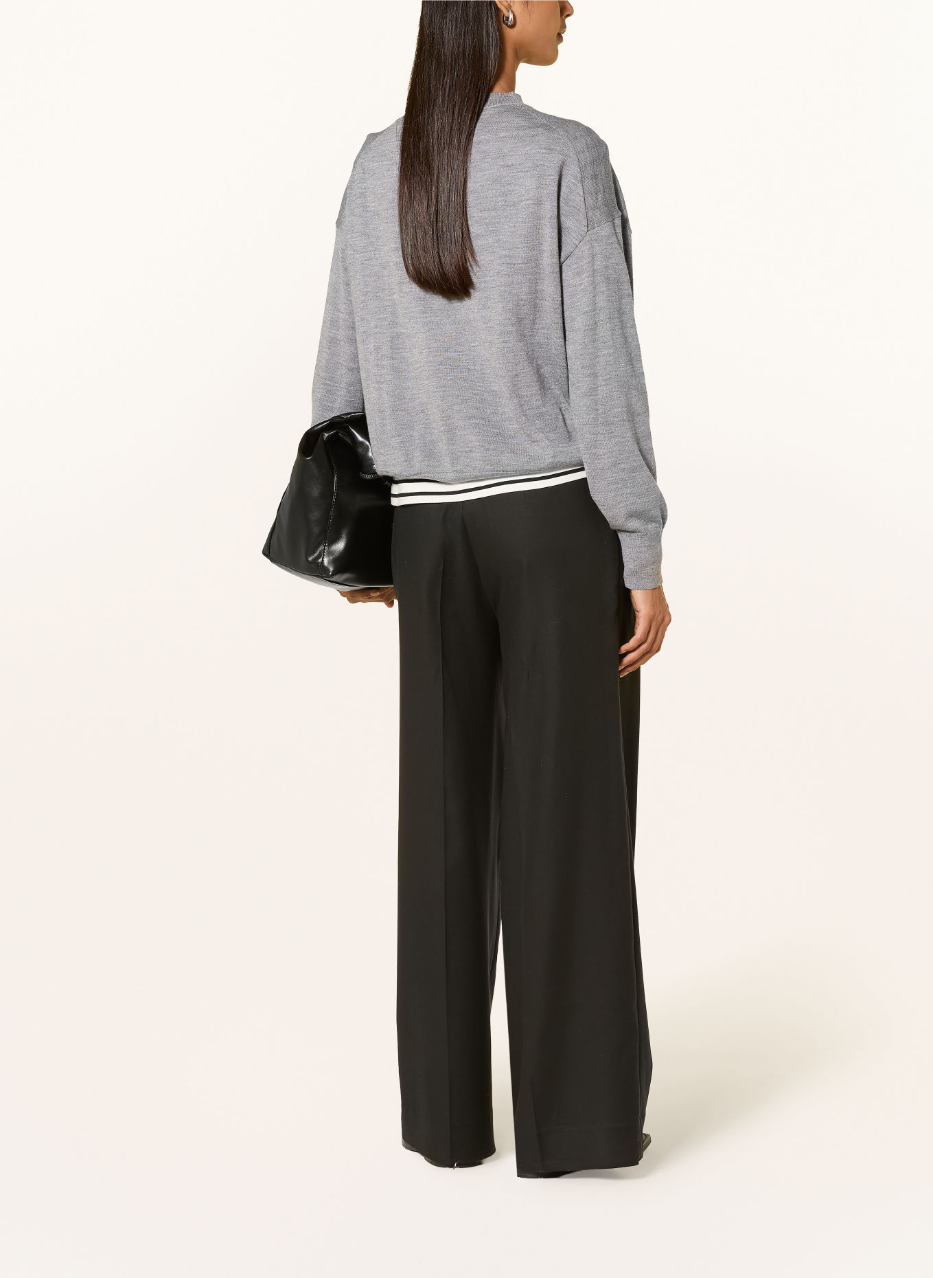darling harbour Trui van merinowol: GREY MELANGE