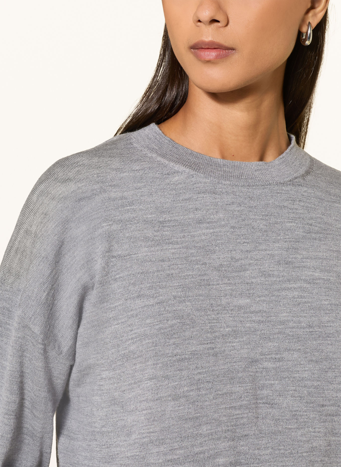 darling harbour Trui van merinowol: GREY MELANGE