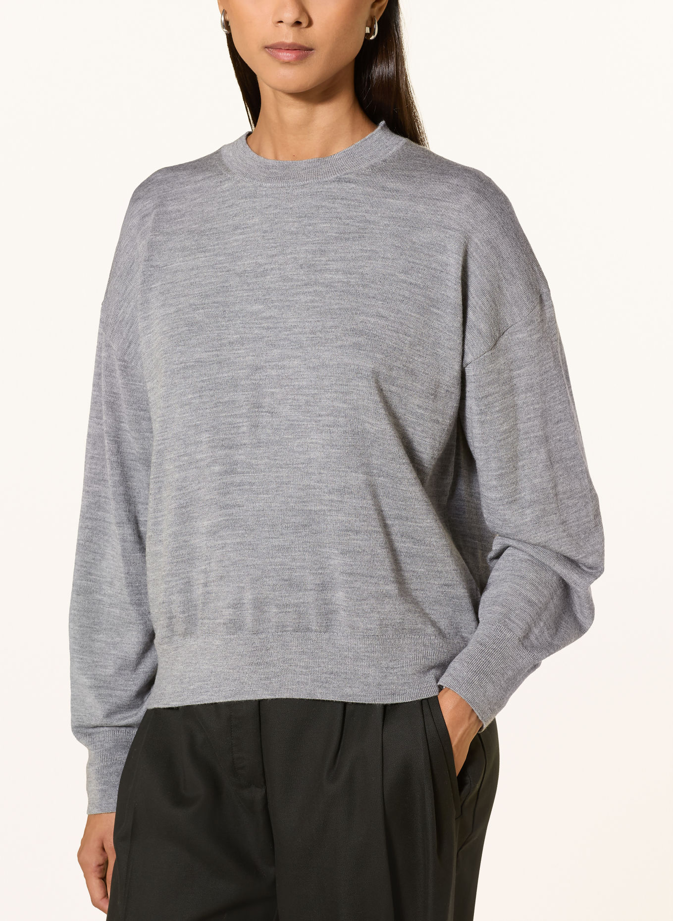 darling harbour Trui van merinowol: GREY MELANGE