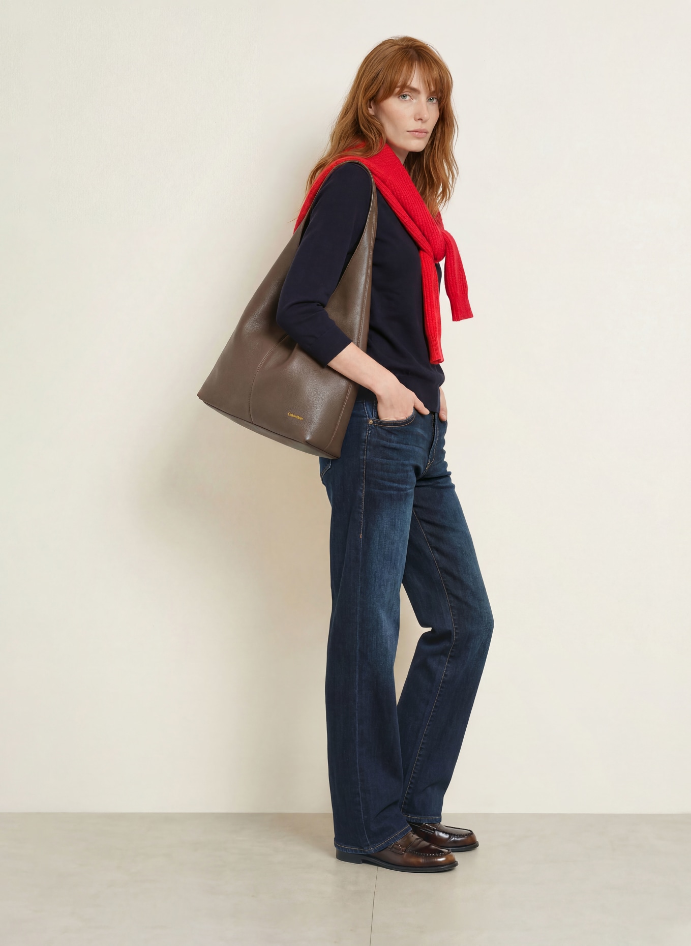 darling harbour Strick-Poloshirt mit 3/4-Arm: NAVY
