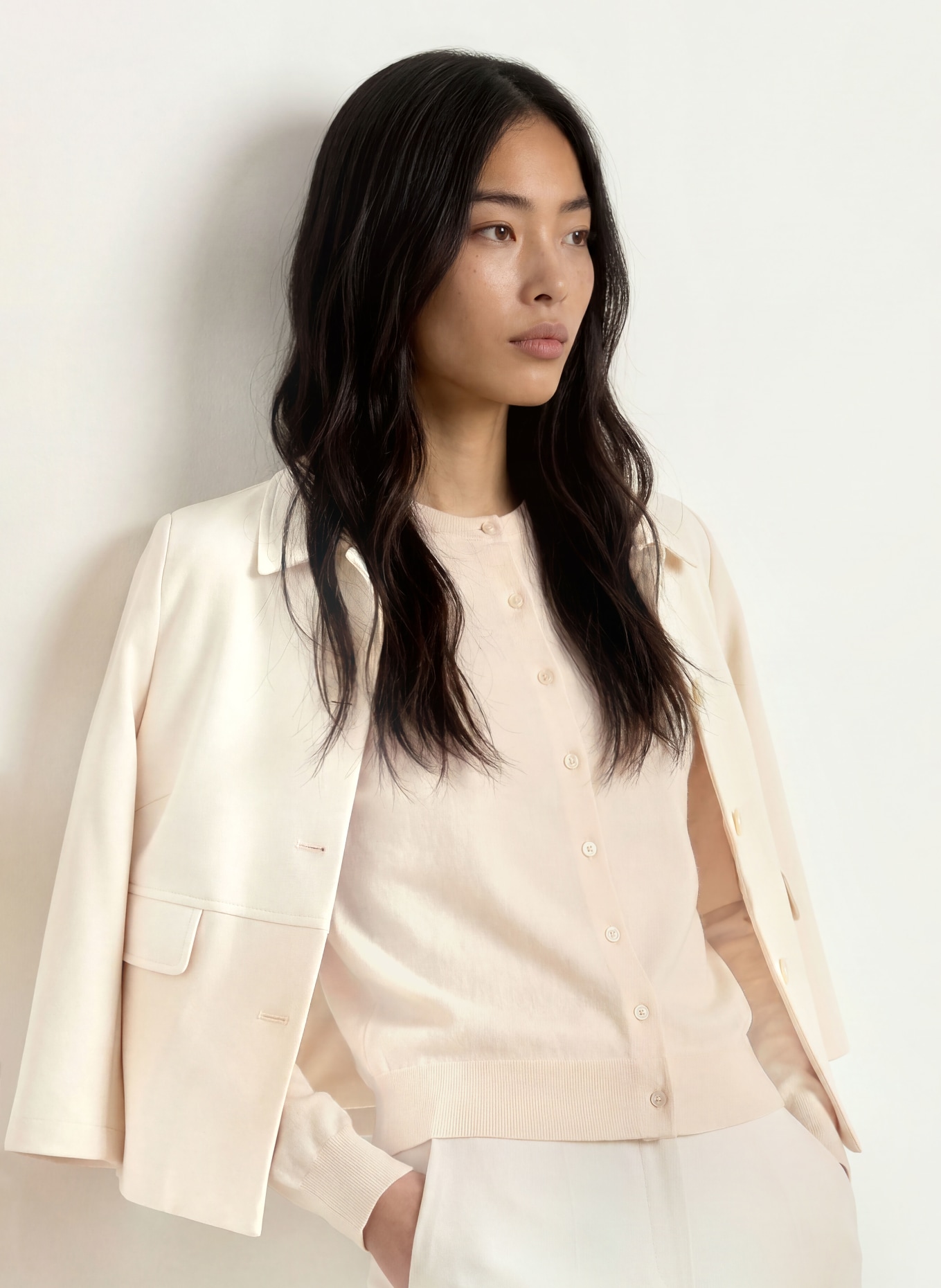 darling harbour Vest van merinowol: OFFWHITE