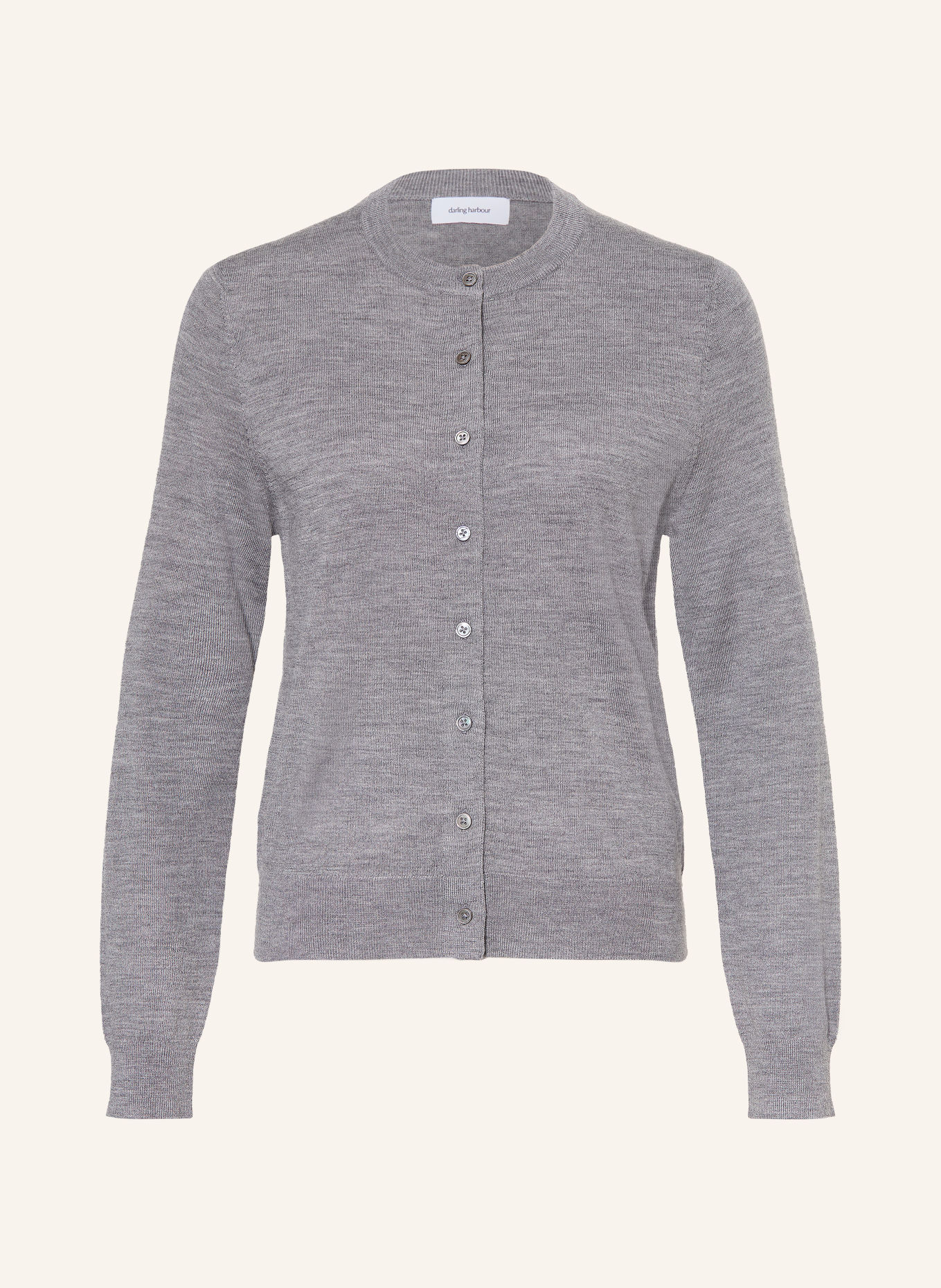 darling harbour Strickjacke aus Merinowolle: GREY MELANGE