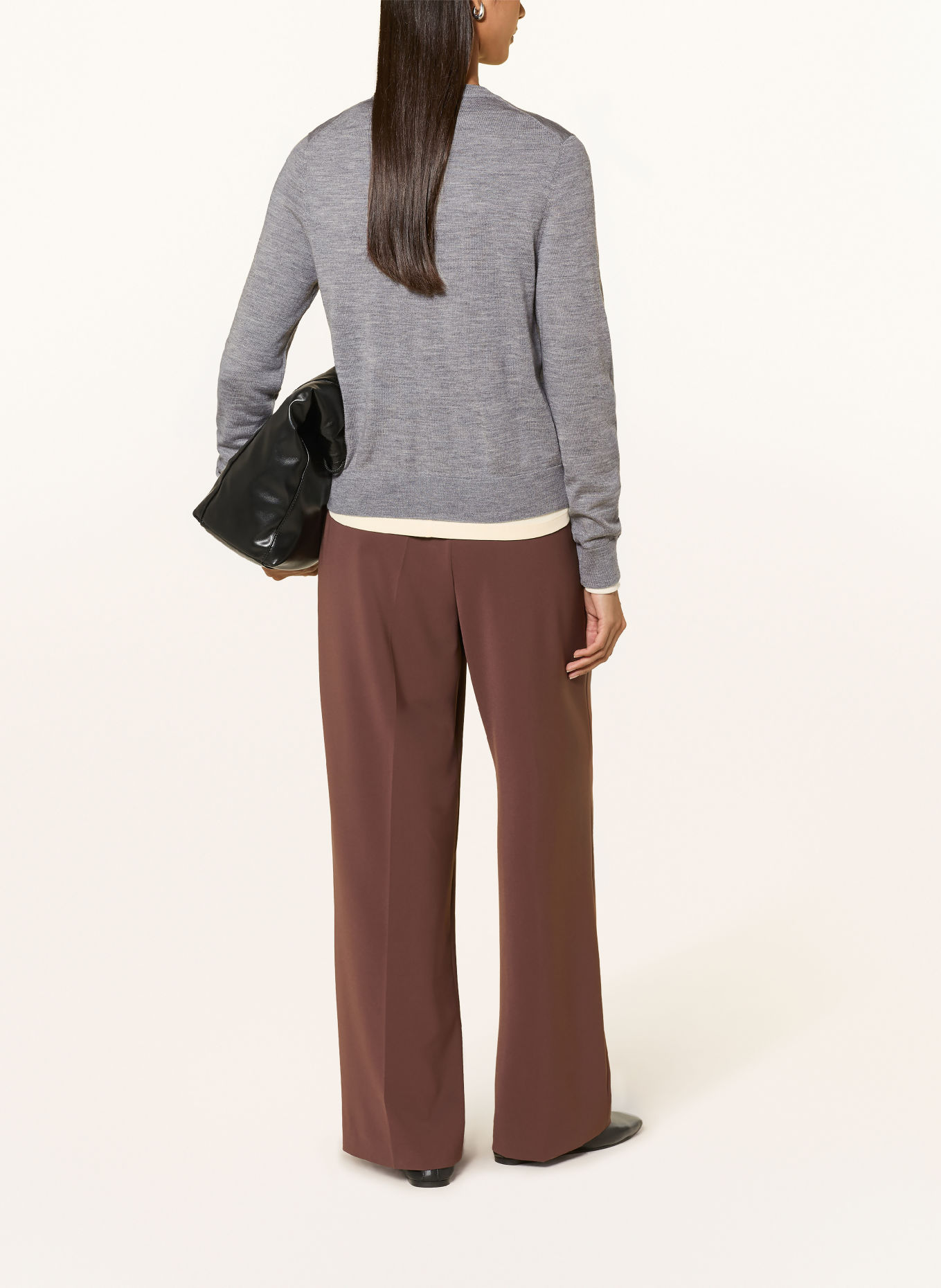 darling harbour Strickjacke aus Merinowolle: GREY MELANGE