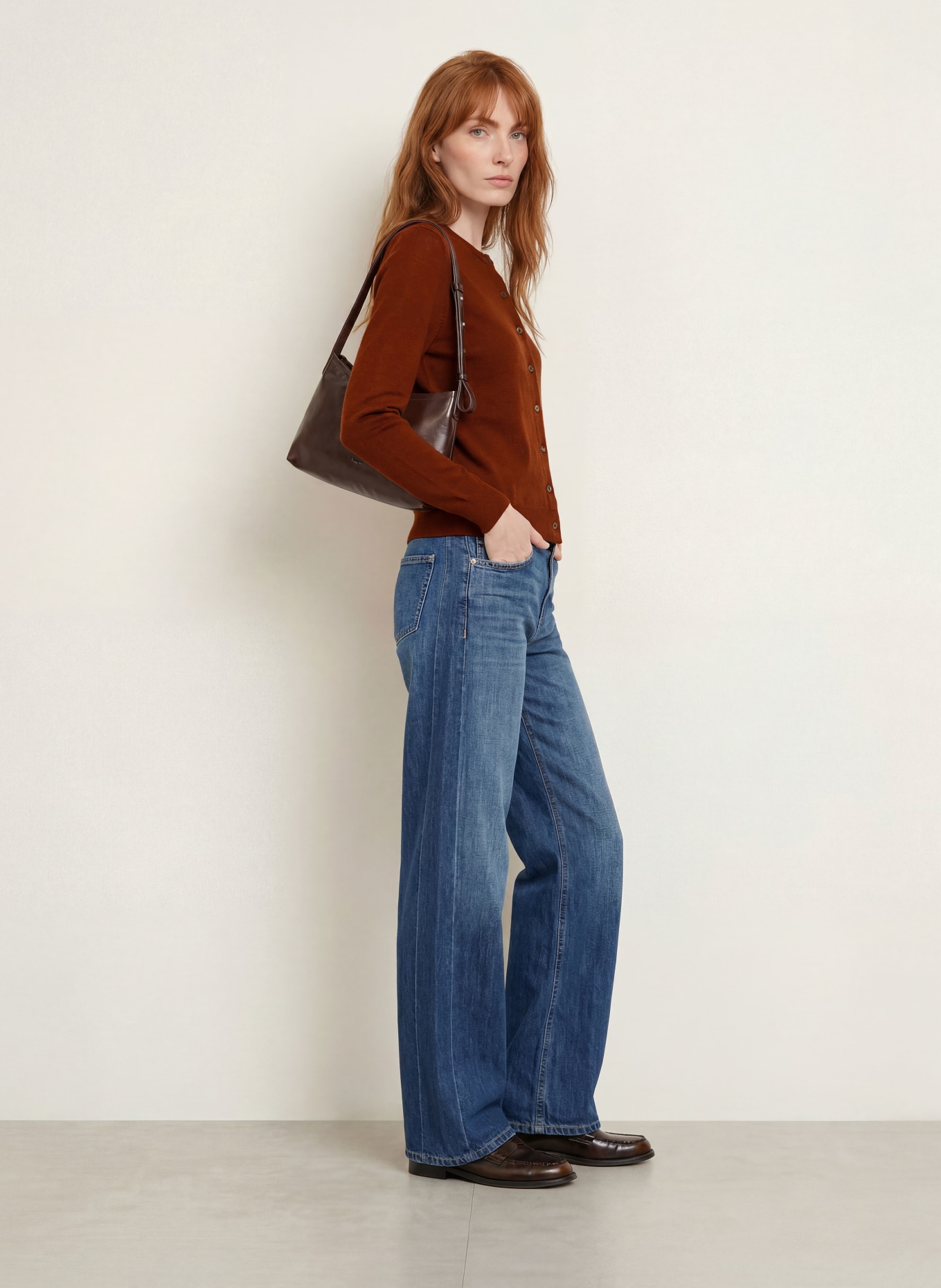 darling harbour Vest van merinowol: CINNAMON