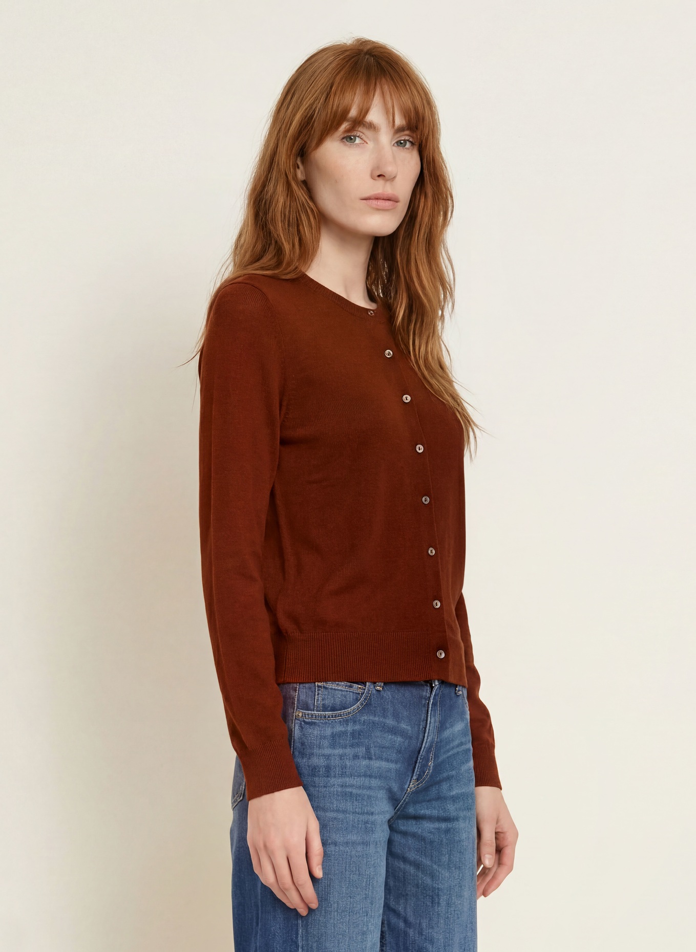 darling harbour Vest van merinowol: CINNAMON