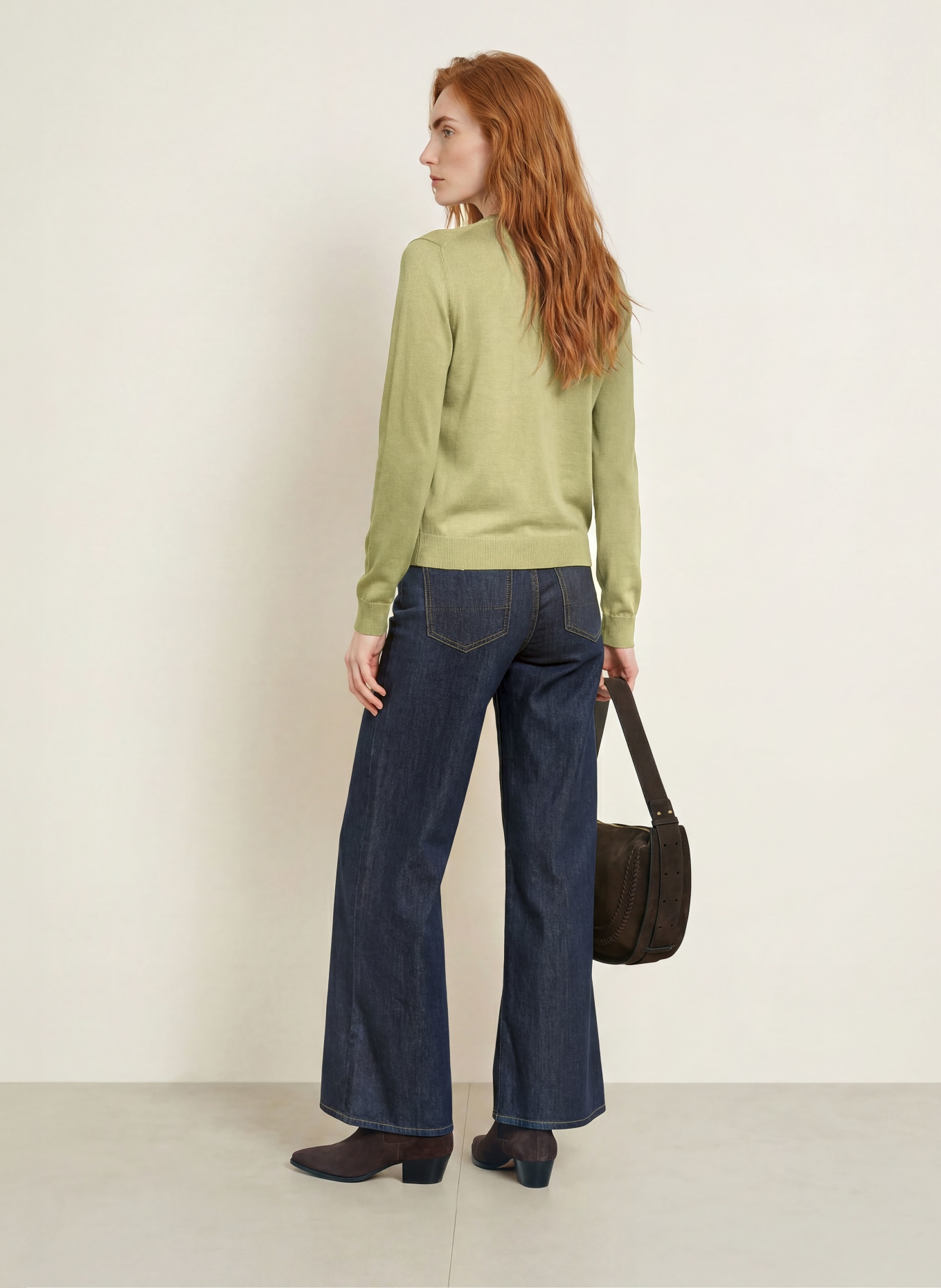 darling harbour Vest van merinowol: Tea Green