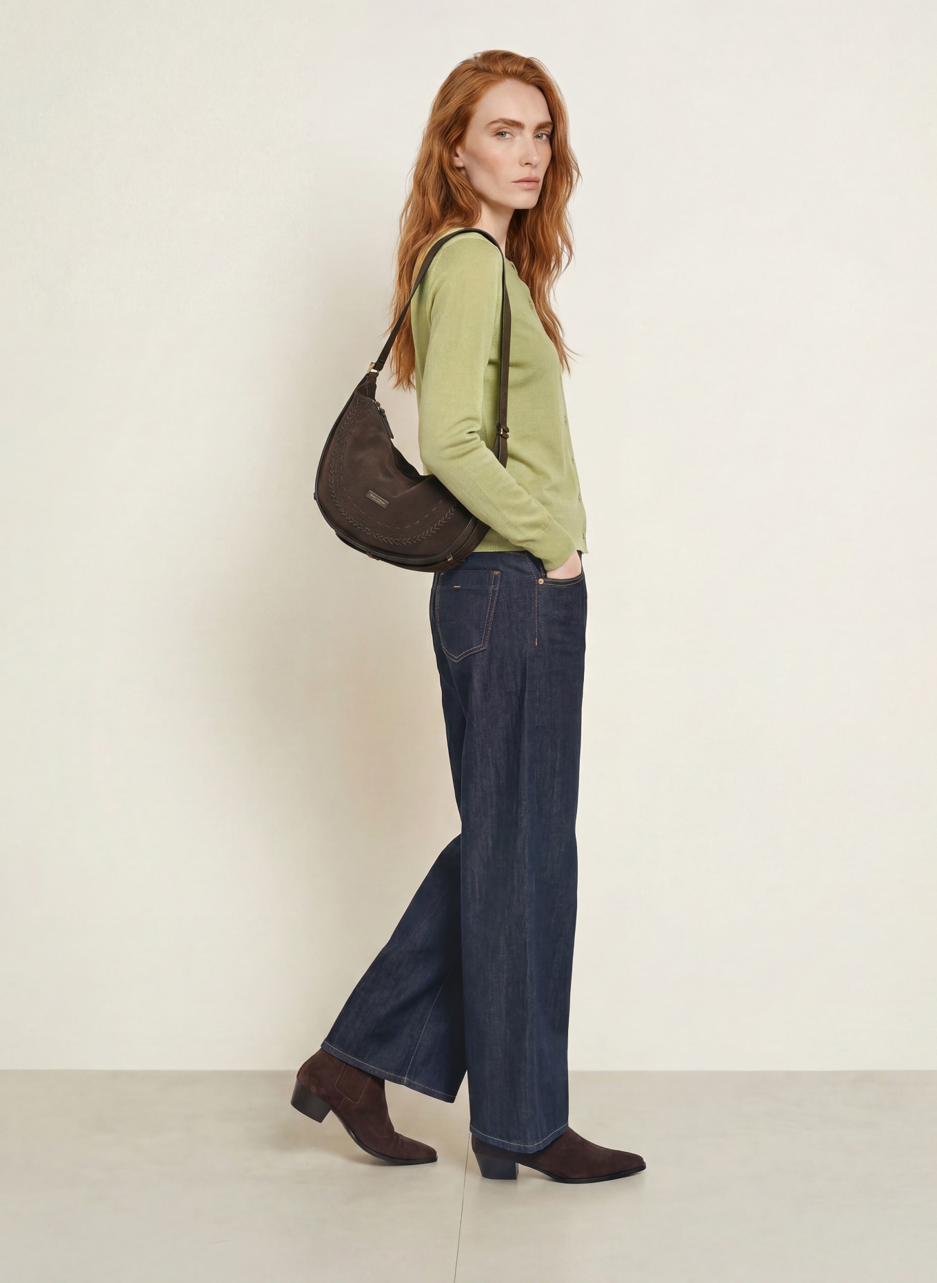 darling harbour Vest van merinowol: Tea Green