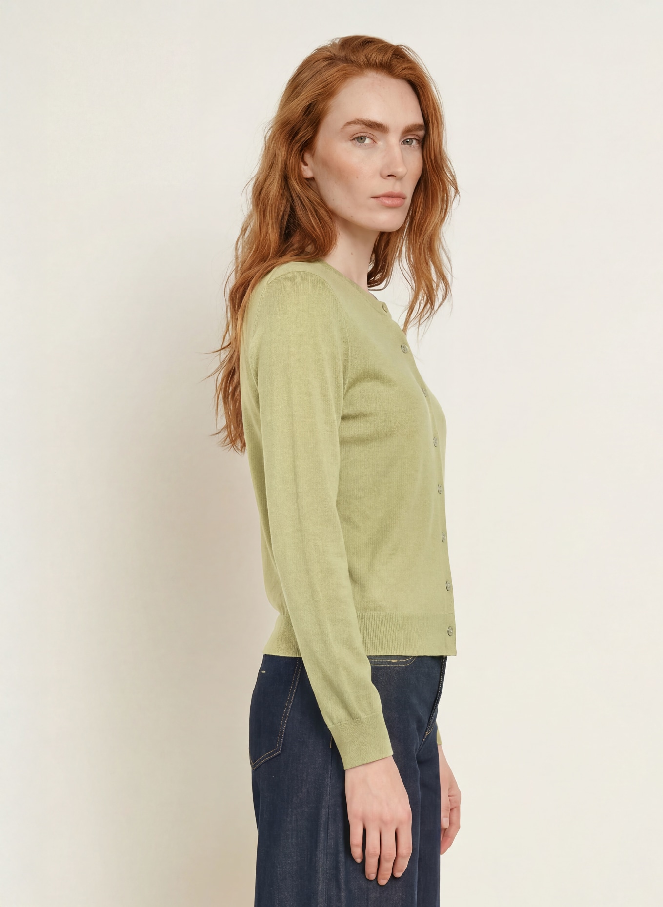 darling harbour Vest van merinowol: Tea Green