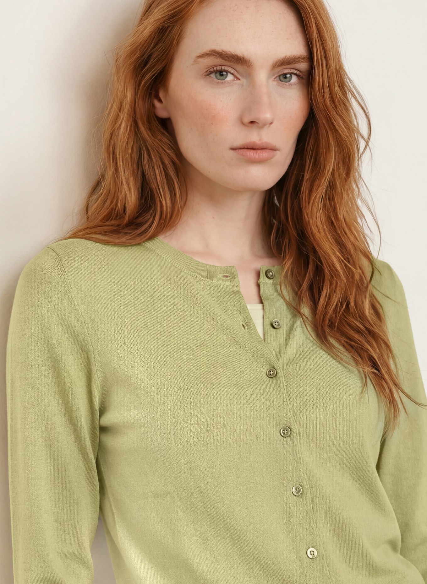 darling harbour Vest van merinowol: Tea Green