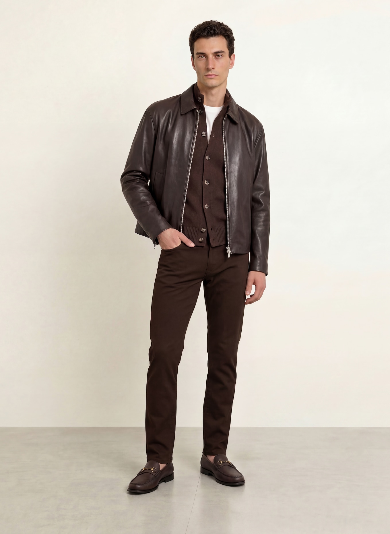 BOSS Jeans DELAWARE Slim Fit: MARRON FONCÉ