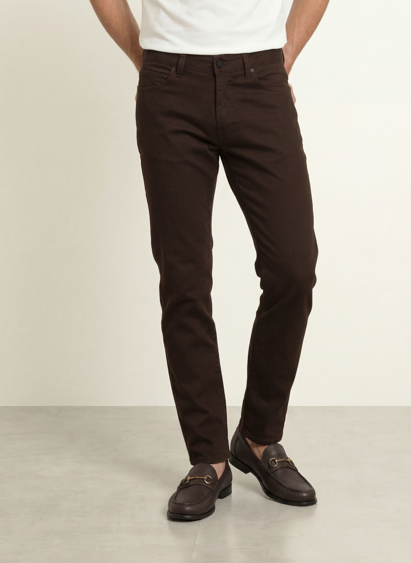 BOSS Jeans DELAWARE Slim Fit: MARRON FONCÉ