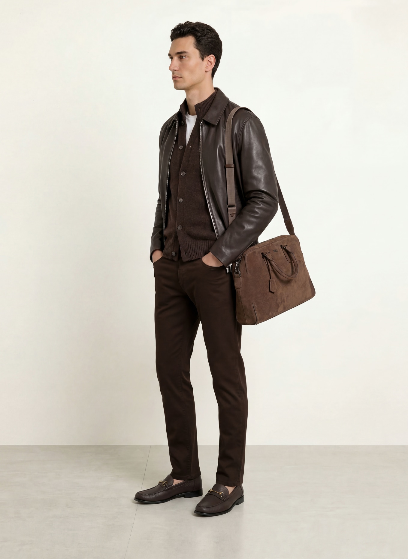 BOSS Jeans DELAWARE Slim Fit: MARRON FONCÉ