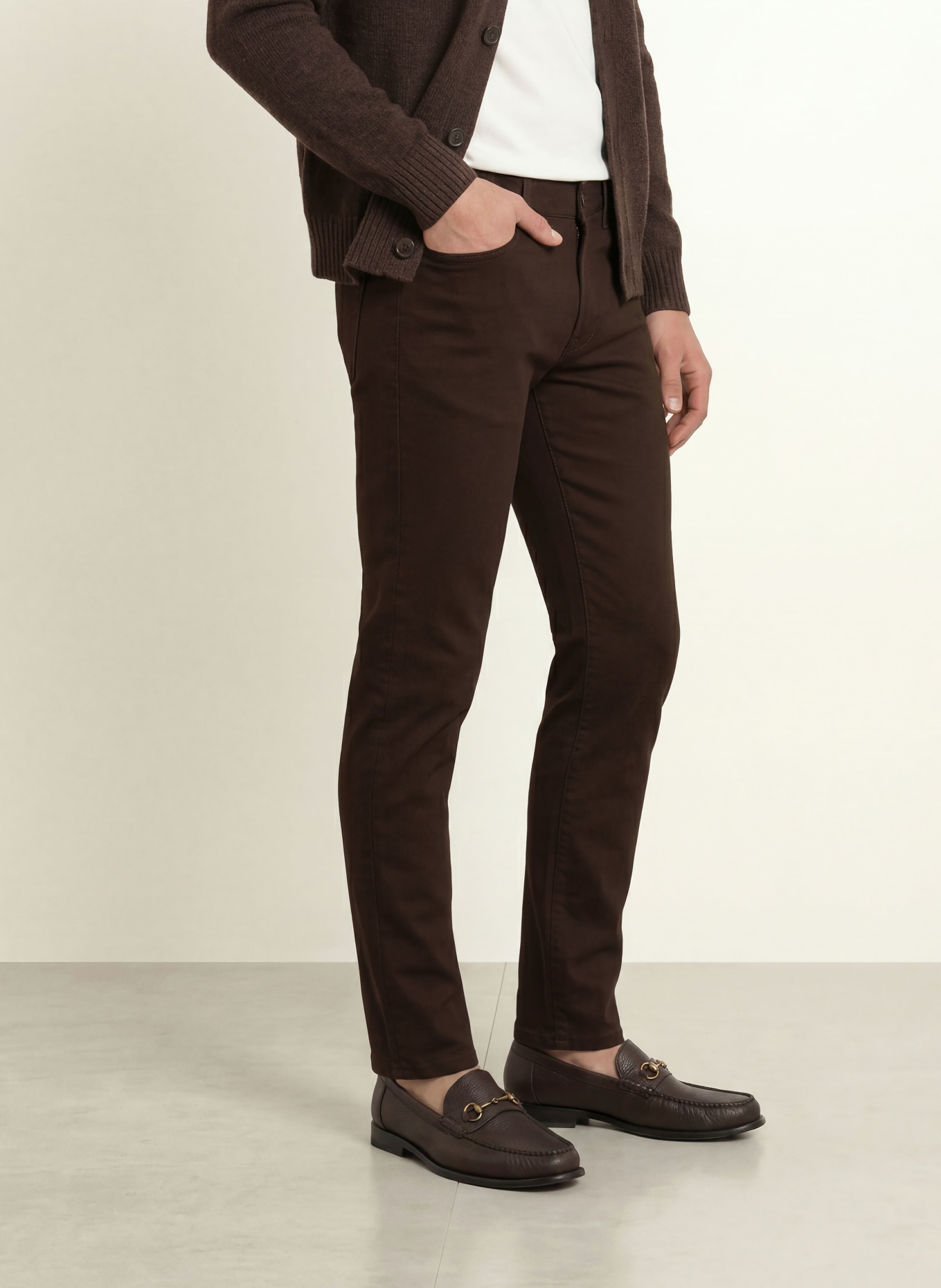BOSS Jeans DELAWARE Slim Fit: MARRON FONCÉ