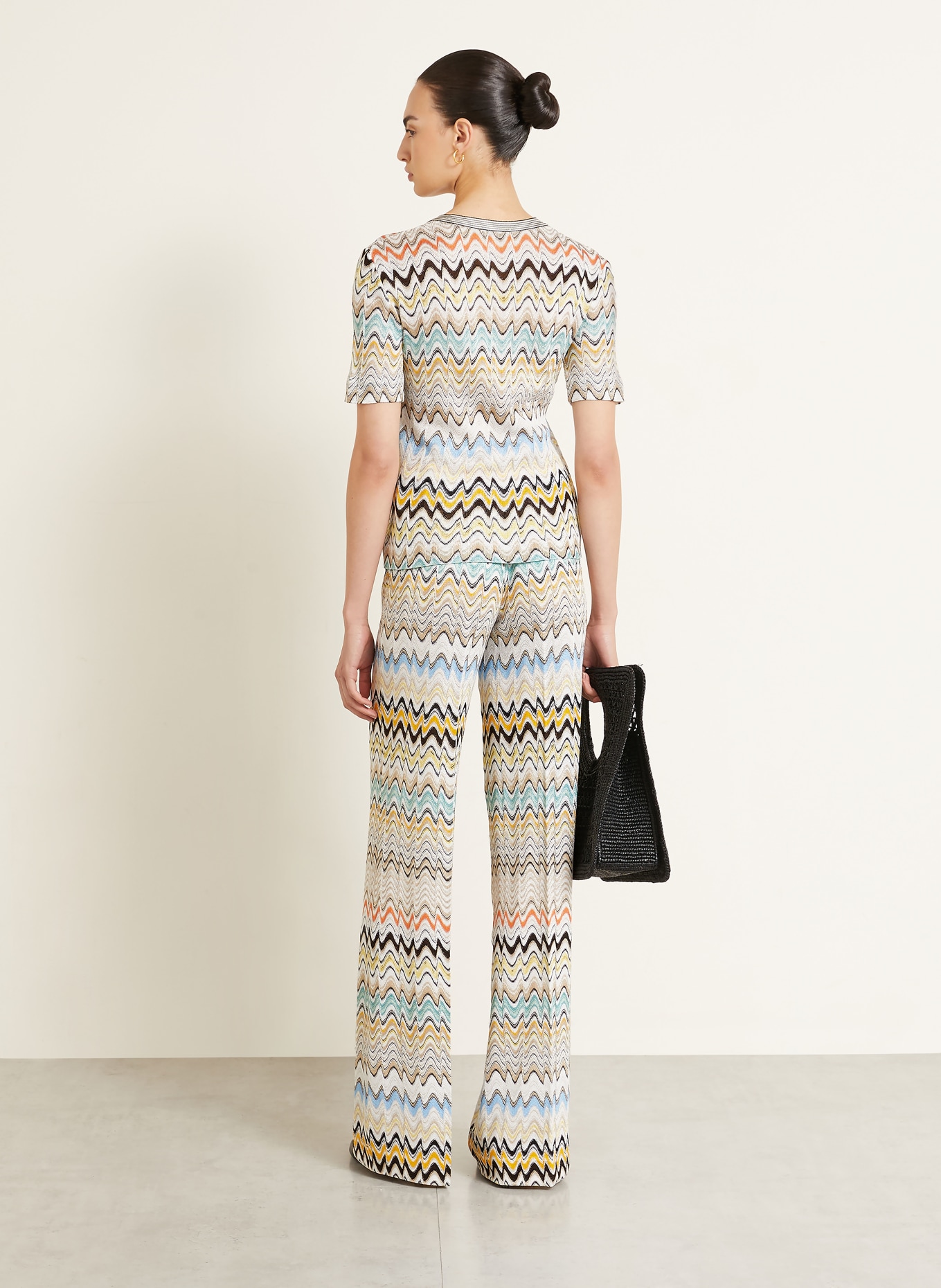 MISSONI Strickshirt: BEIGE / DUNKELBRAUN / ORANGE