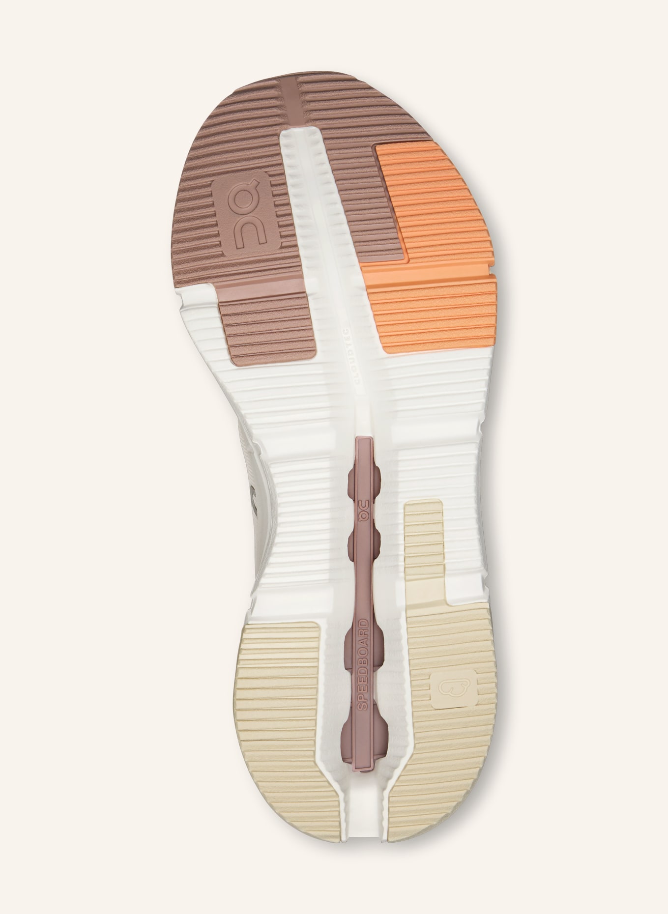 On Sneaker CLOUDNOVA FORM 2: WEISS / HELLLILA / HELLORANGE