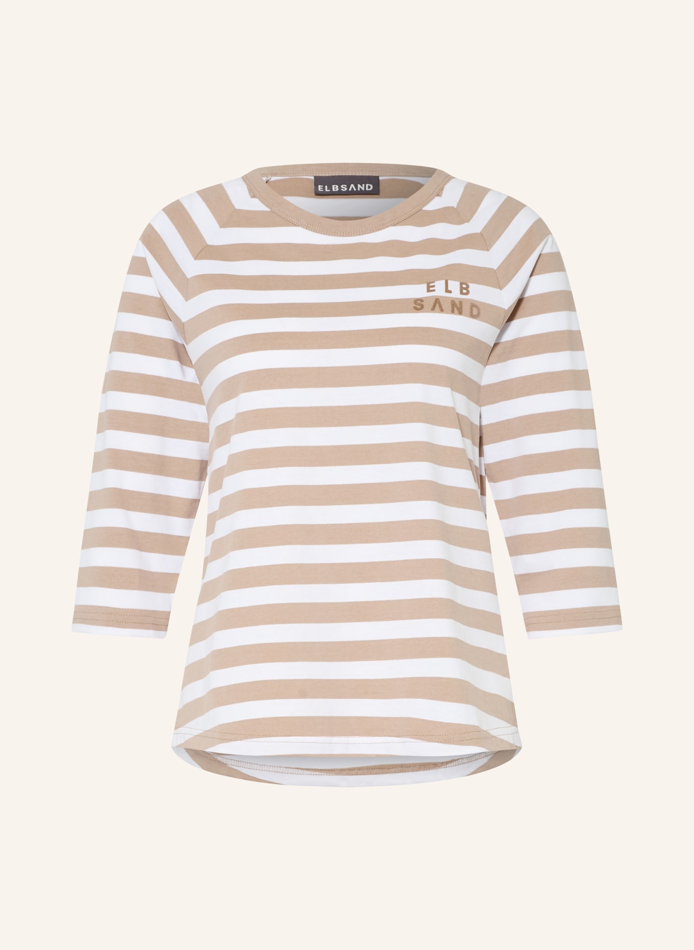 ELBSAND Shirt CELIN mit 3/4-Arm: WEISS / BEIGE