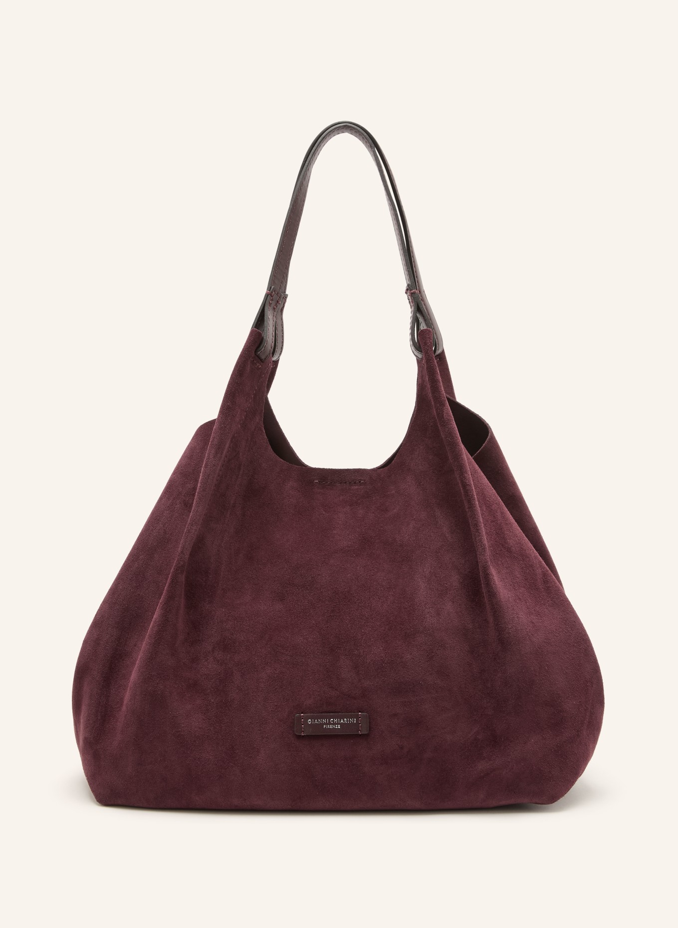 GIANNI CHIARINI Shopper DUA XL med lomme: MØRKERØD