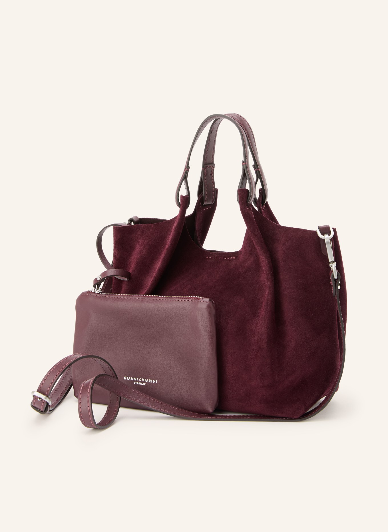 GIANNI CHIARINI Handtasche DUA MEDIUM mit Pouch: DUNKELROT