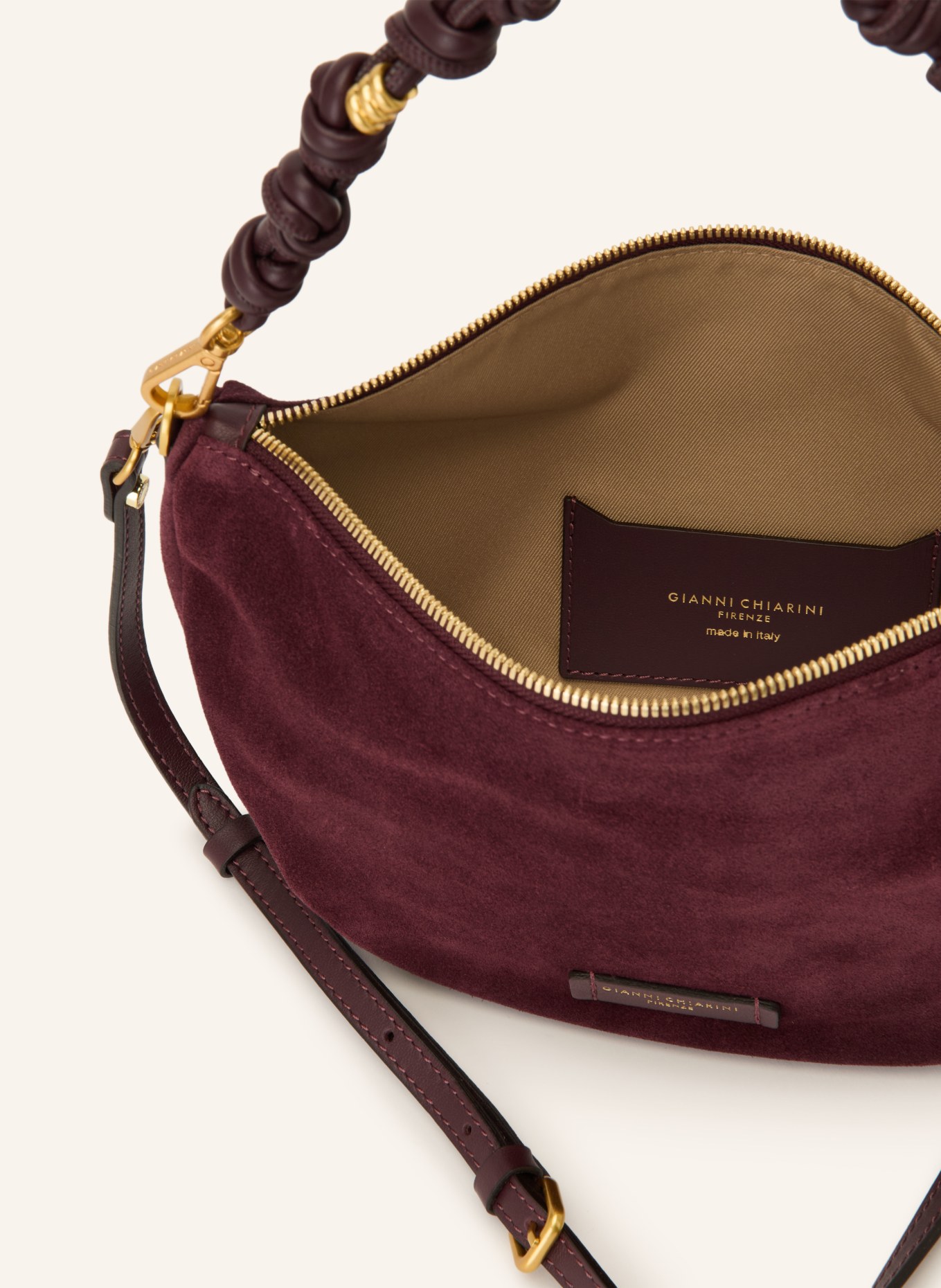 GIANNI CHIARINI CLEO Handbag: DARK RED / GOLD