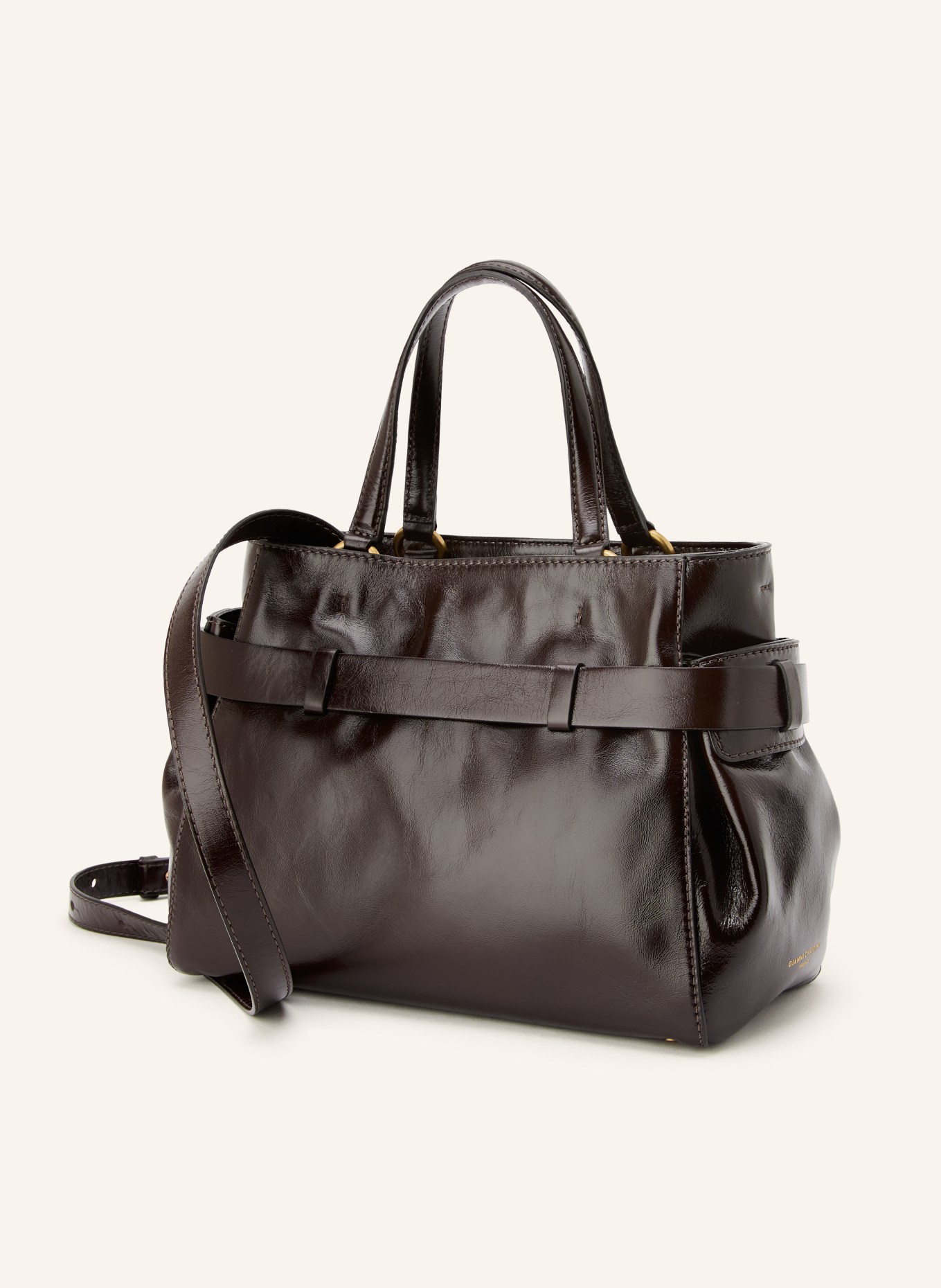 GIANNI CHIARINI Handtasche MIRANDA: DUNKELBRAUN / GOLD