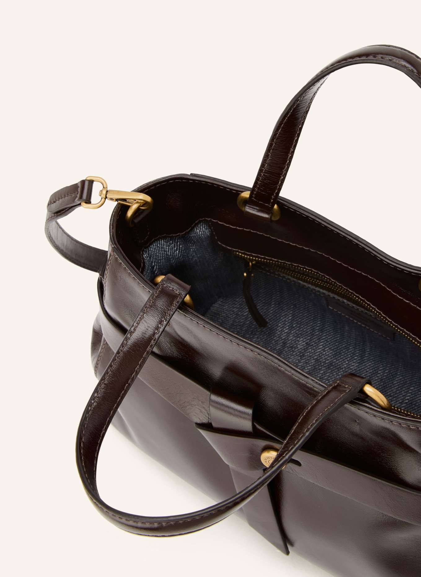 GIANNI CHIARINI Handtasche MIRANDA: DUNKELBRAUN / GOLD