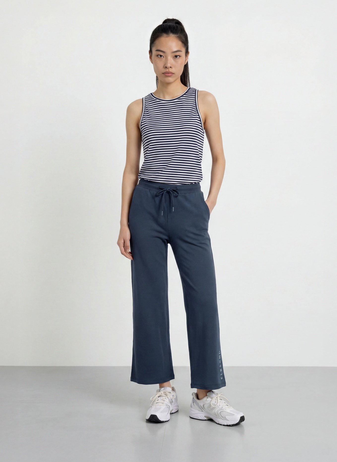 ELBSAND Pantalon 7/8 SANNA en jersey: BLEU FONCÉ