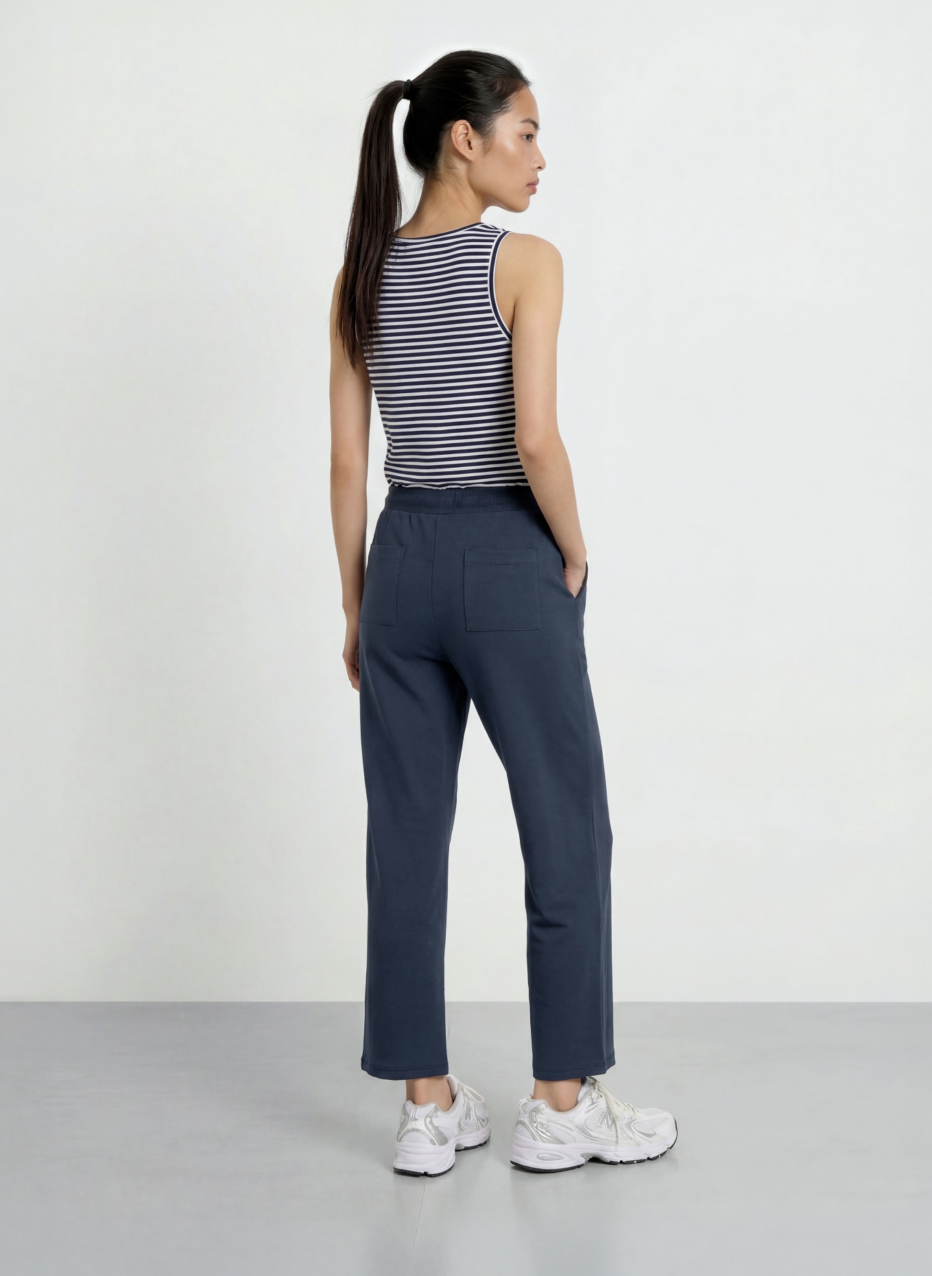 ELBSAND Pantalon 7/8 SANNA en jersey: BLEU FONCÉ