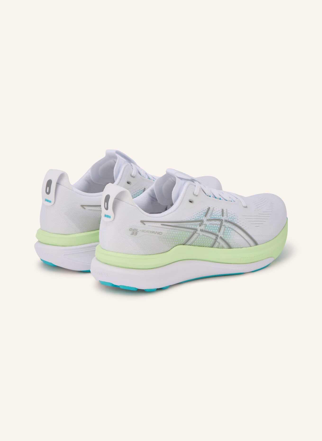 ASICS GEL-KAYANO 33 Running Shoes: WHITE / GRAY