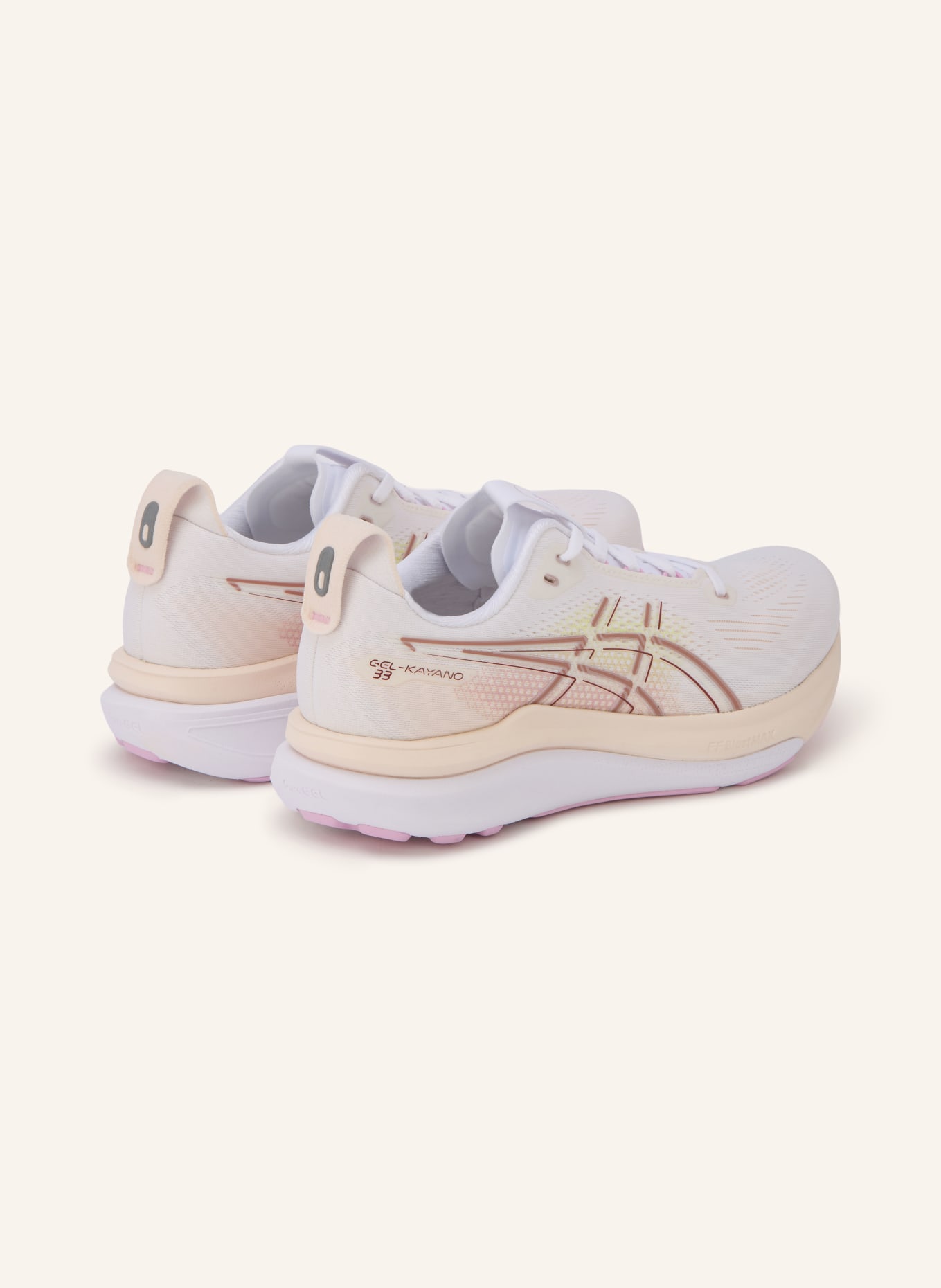 ASICS Laufschuhe GEL-KAYANO 33: WEISS / CREME / HELLROT