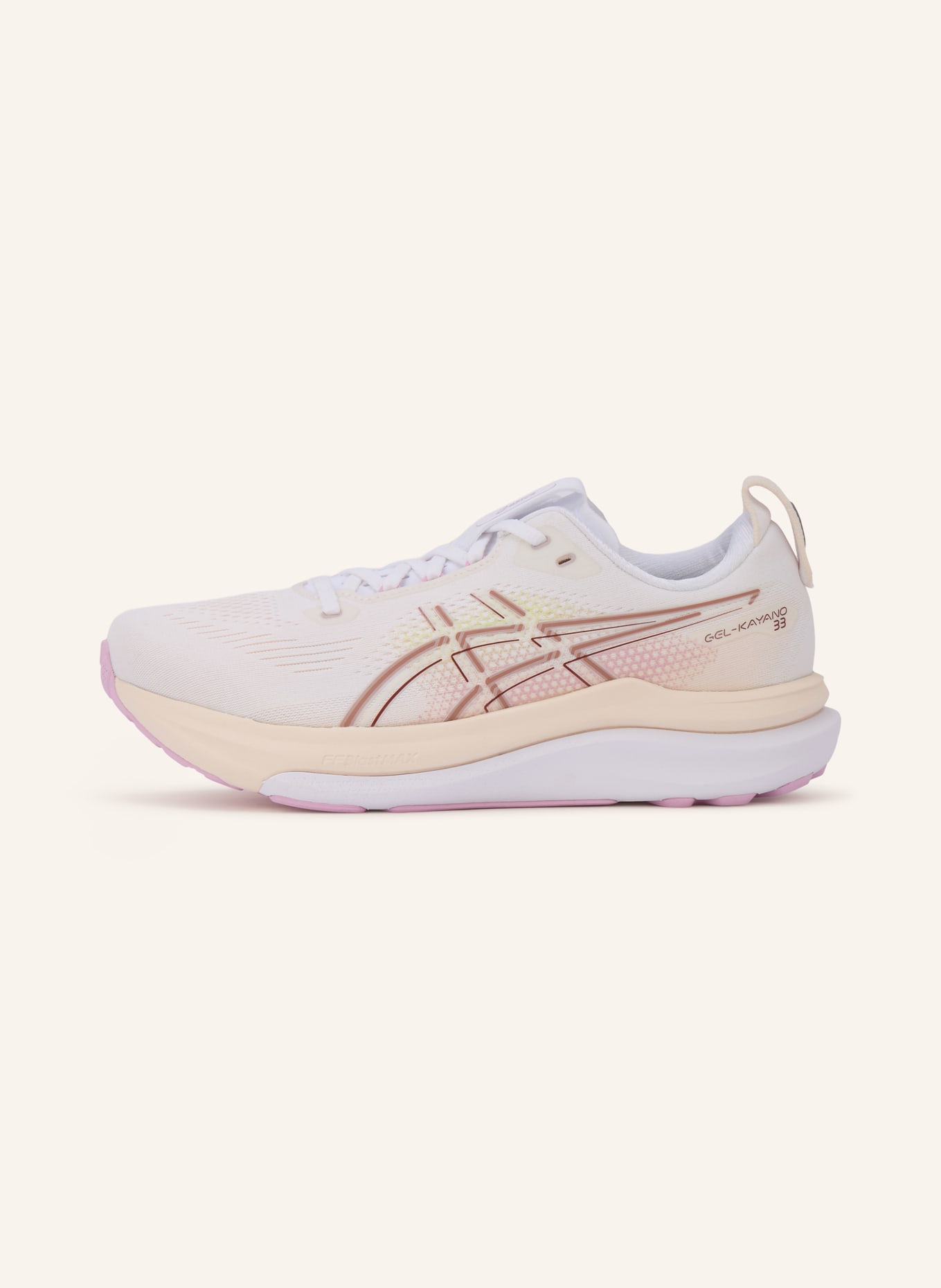 ASICS Laufschuhe GEL-KAYANO 33: WEISS / CREME / HELLROT