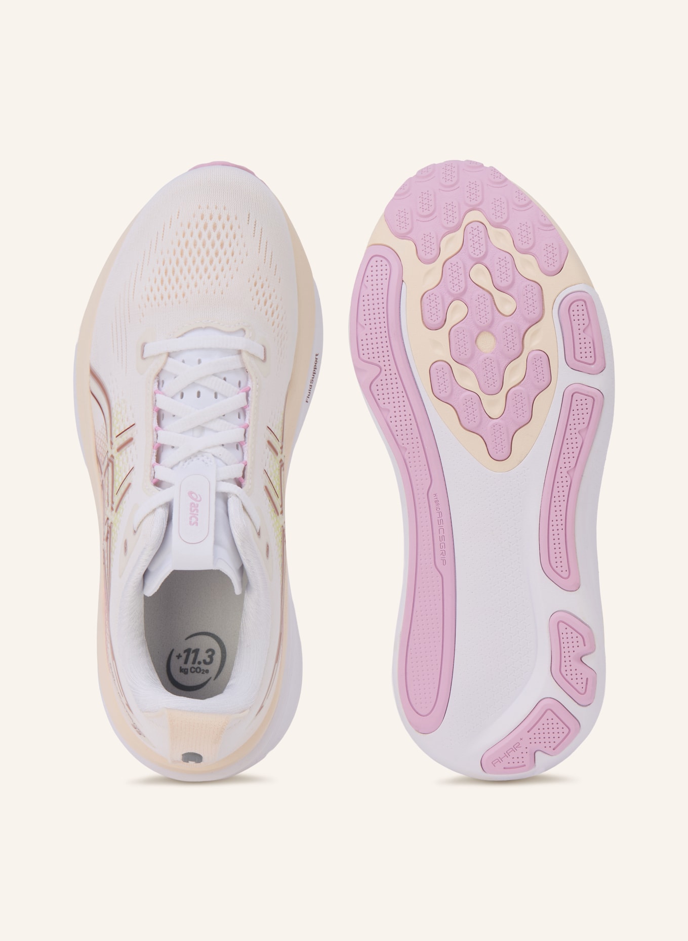 ASICS Laufschuhe GEL-KAYANO 33: WEISS / CREME / HELLROT