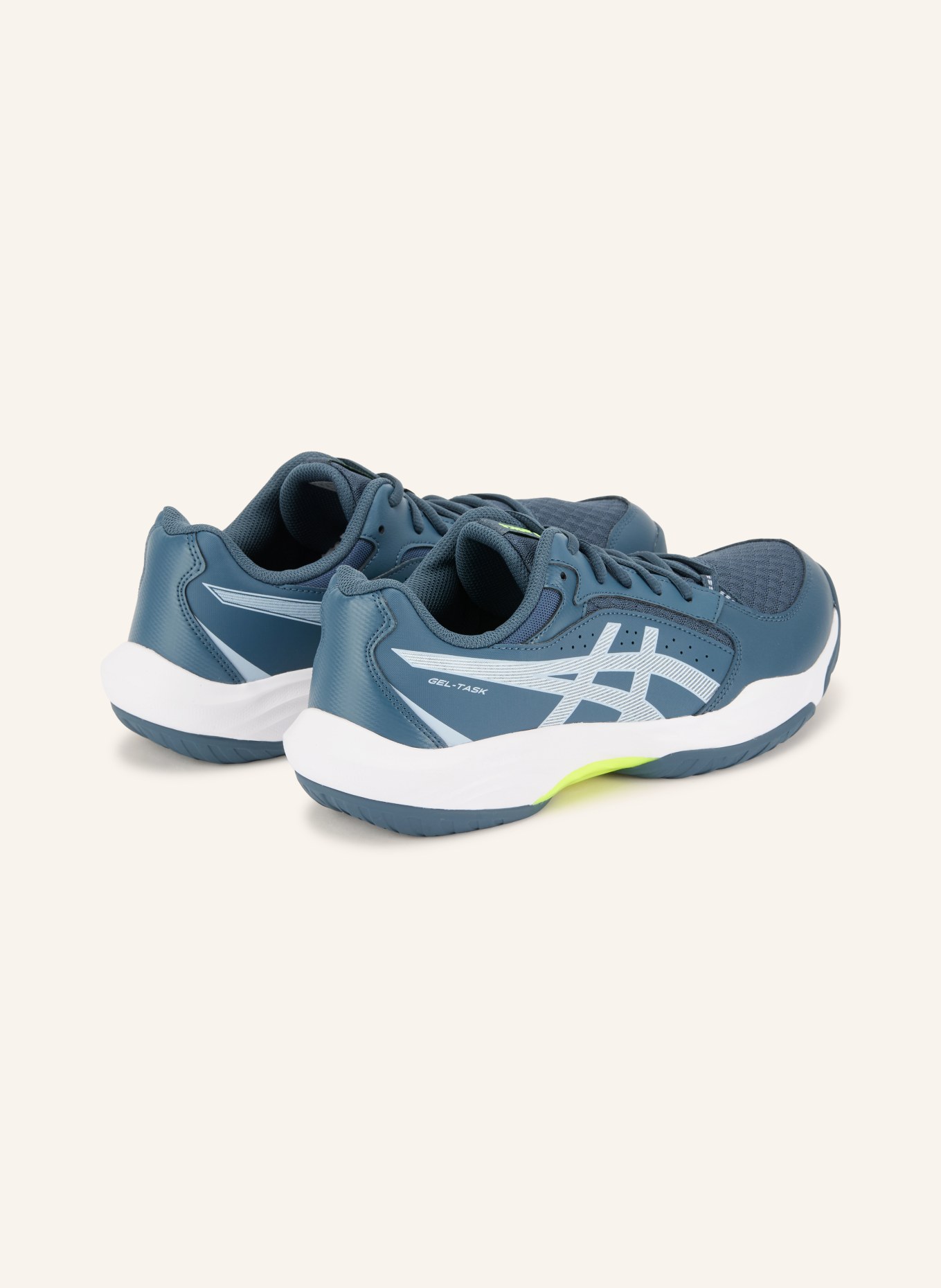 ASICS Chaussures d'intérieur GEL-TASK 5: BLEU GRIS / JAUNE FLUO / BLANC