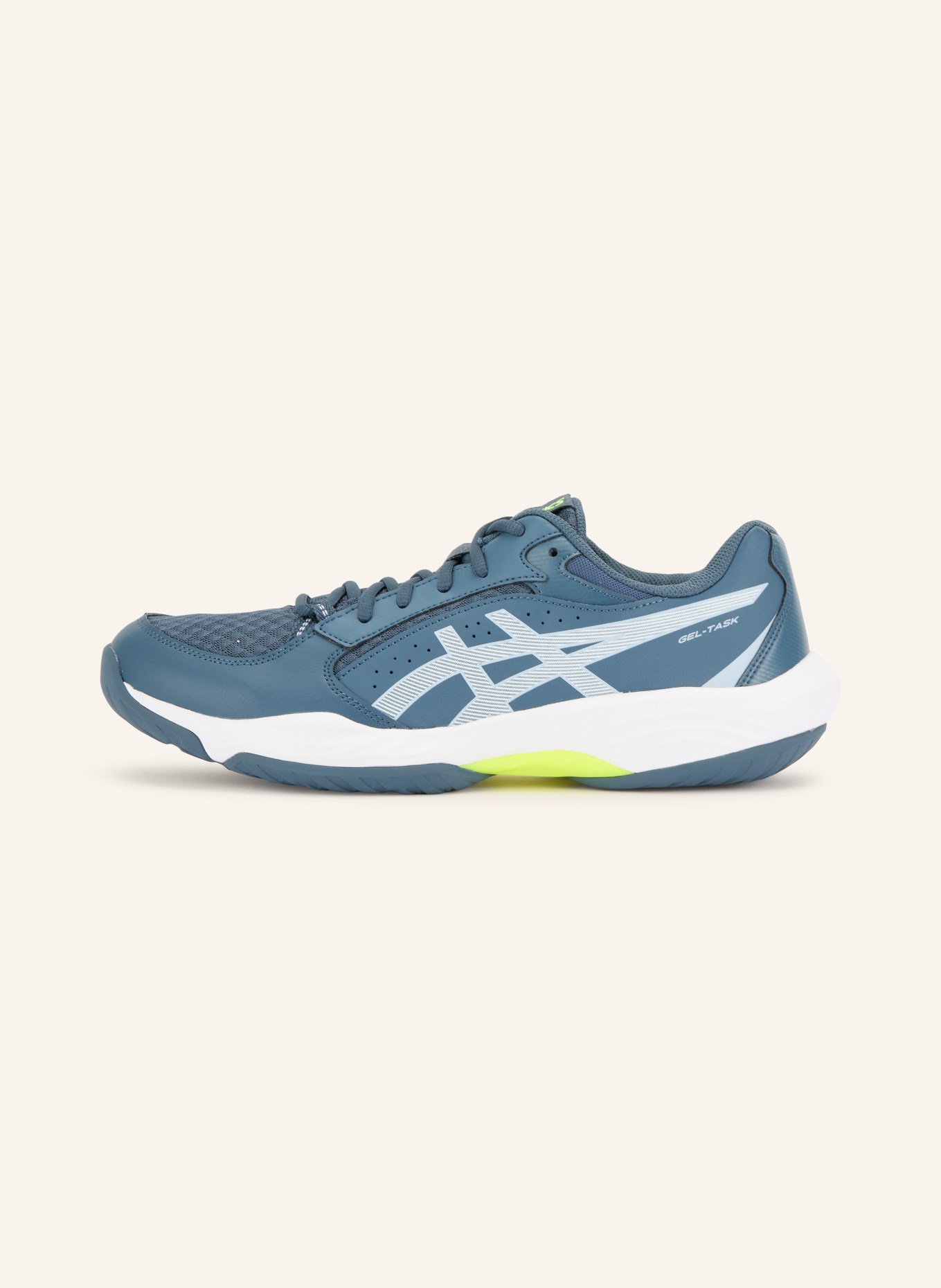 ASICS Chaussures d'intérieur GEL-TASK 5: BLEU GRIS / JAUNE FLUO / BLANC