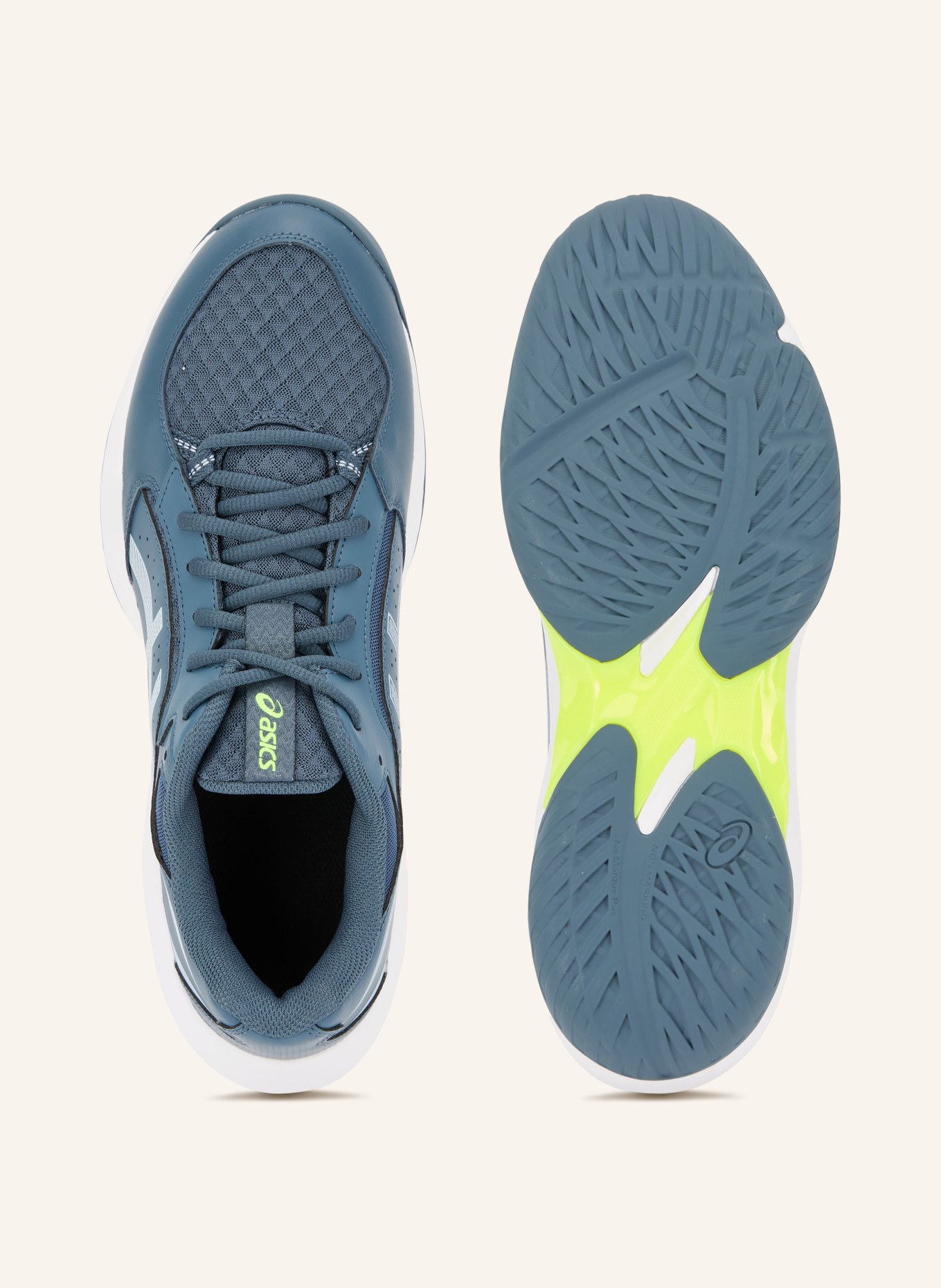 ASICS Chaussures d'intérieur GEL-TASK 5: BLEU GRIS / JAUNE FLUO / BLANC