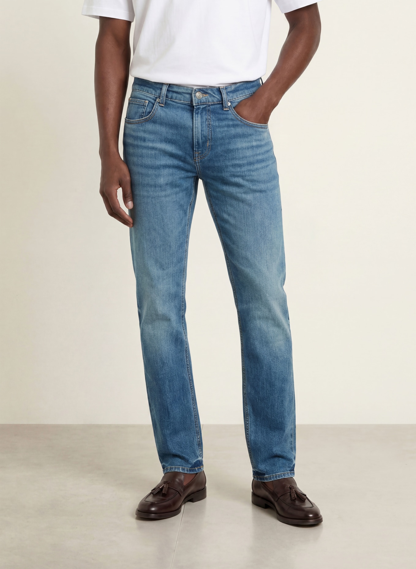 7 for all mankind Jeansy THE STRAIGHT o kroju prostym: 3NC Mid Blue