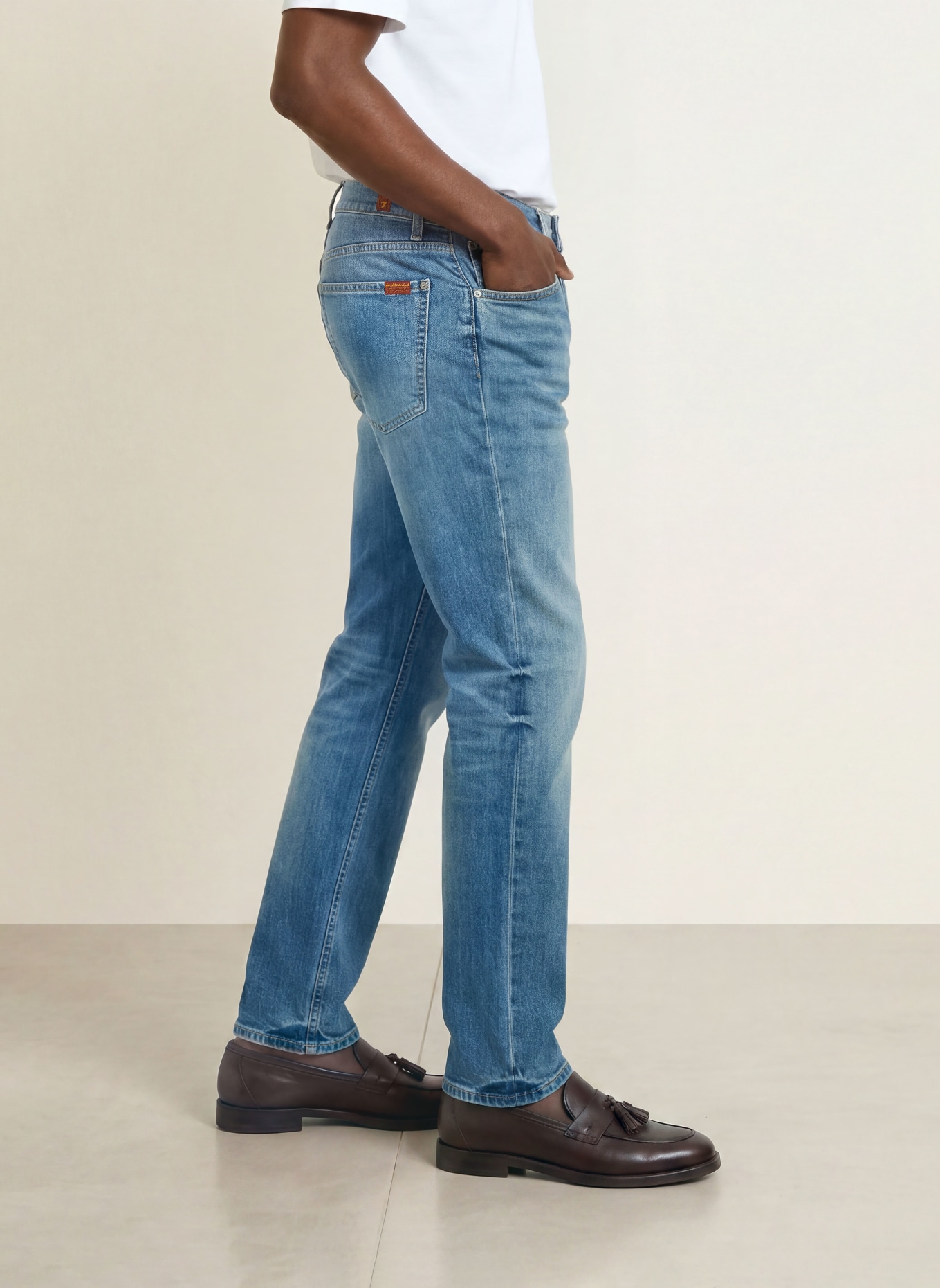 7 for all mankind Jeansy THE STRAIGHT o kroju prostym: 3NC Mid Blue