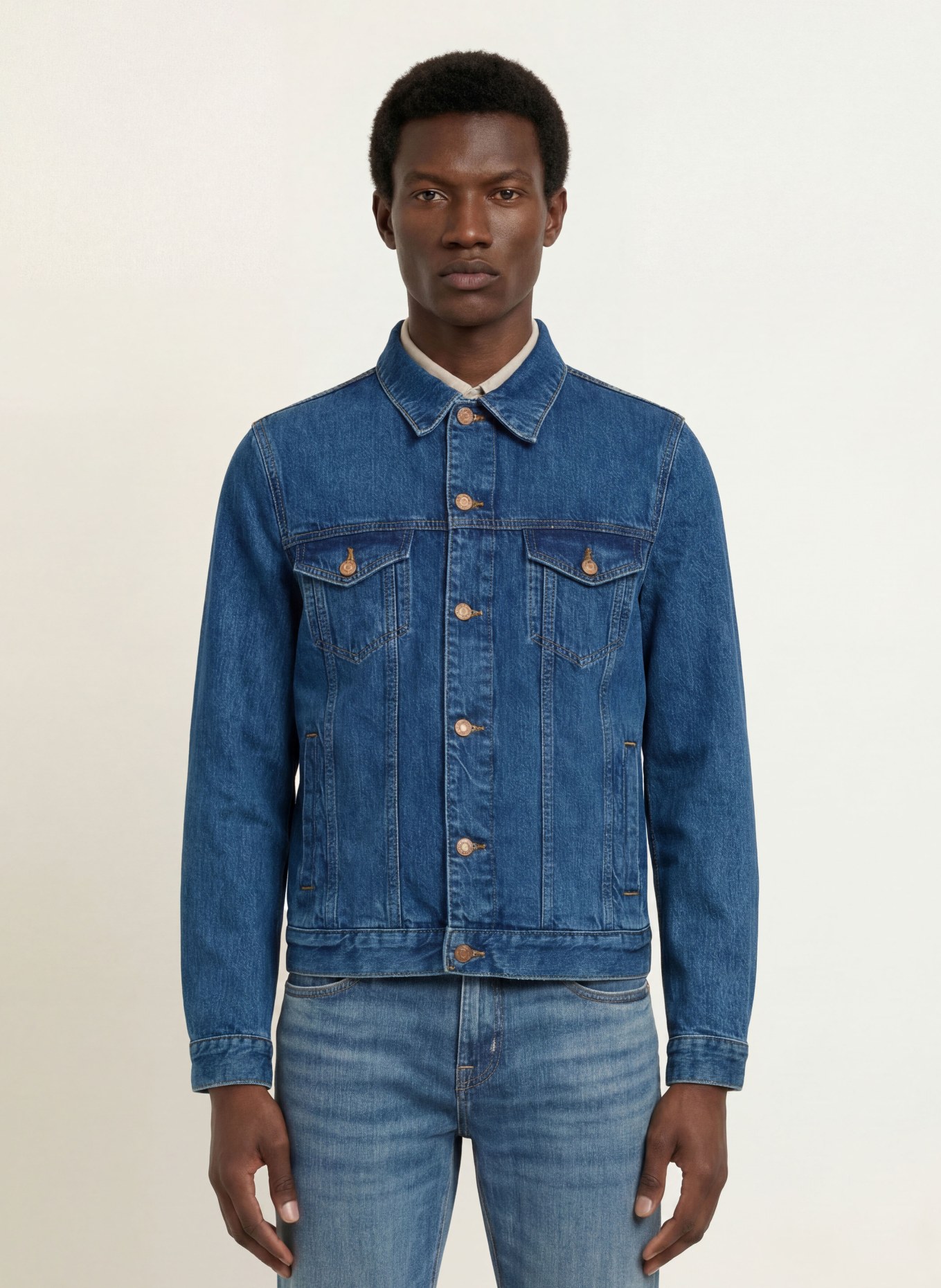 7 for all mankind Denim Jacket PERFECT JACKET: 3LO Mid Blue