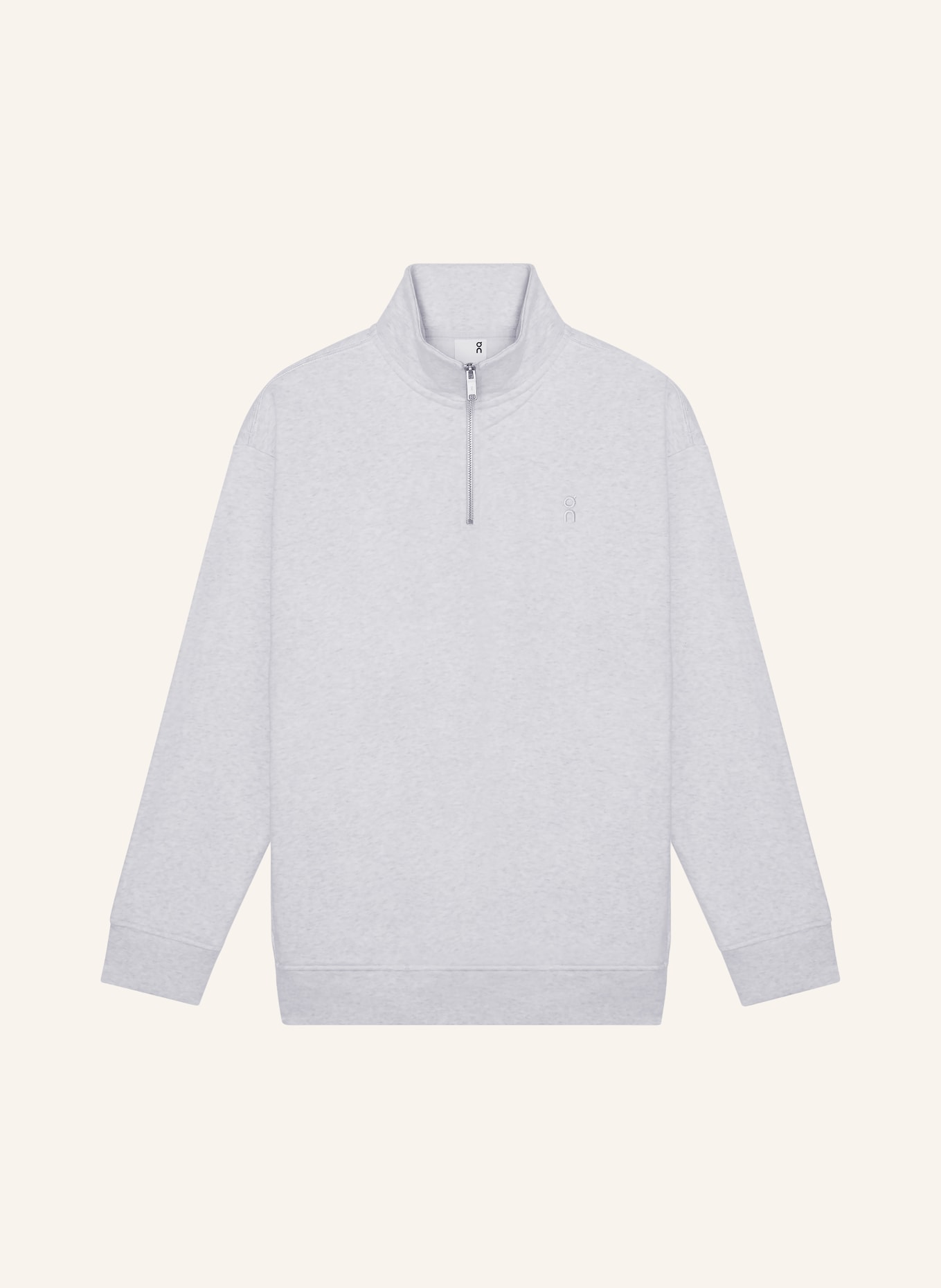 On Pull sweat col zippé: GRIS CLAIR