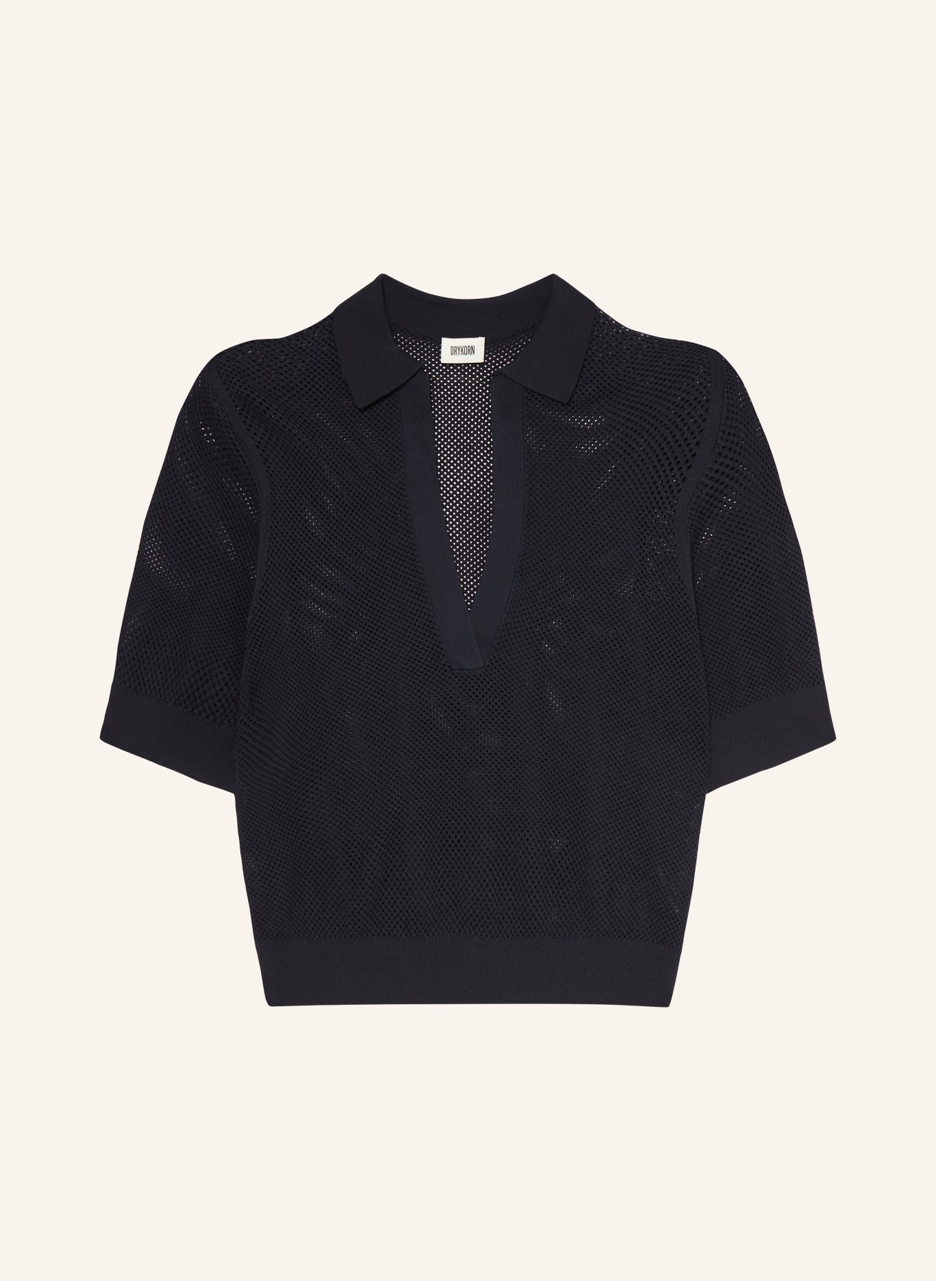 DRYKORN Strick-Poloshirt DYLAI: DUNKELBLAU