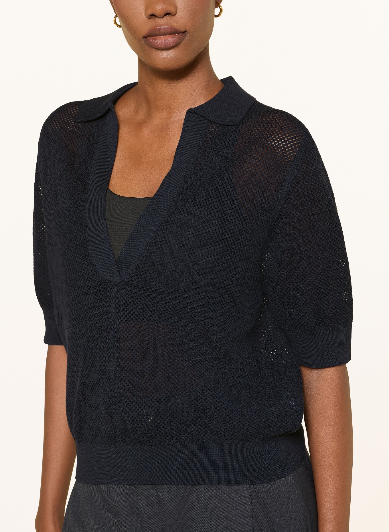 DRYKORN Strick-Poloshirt DYLAI: DUNKELBLAU
