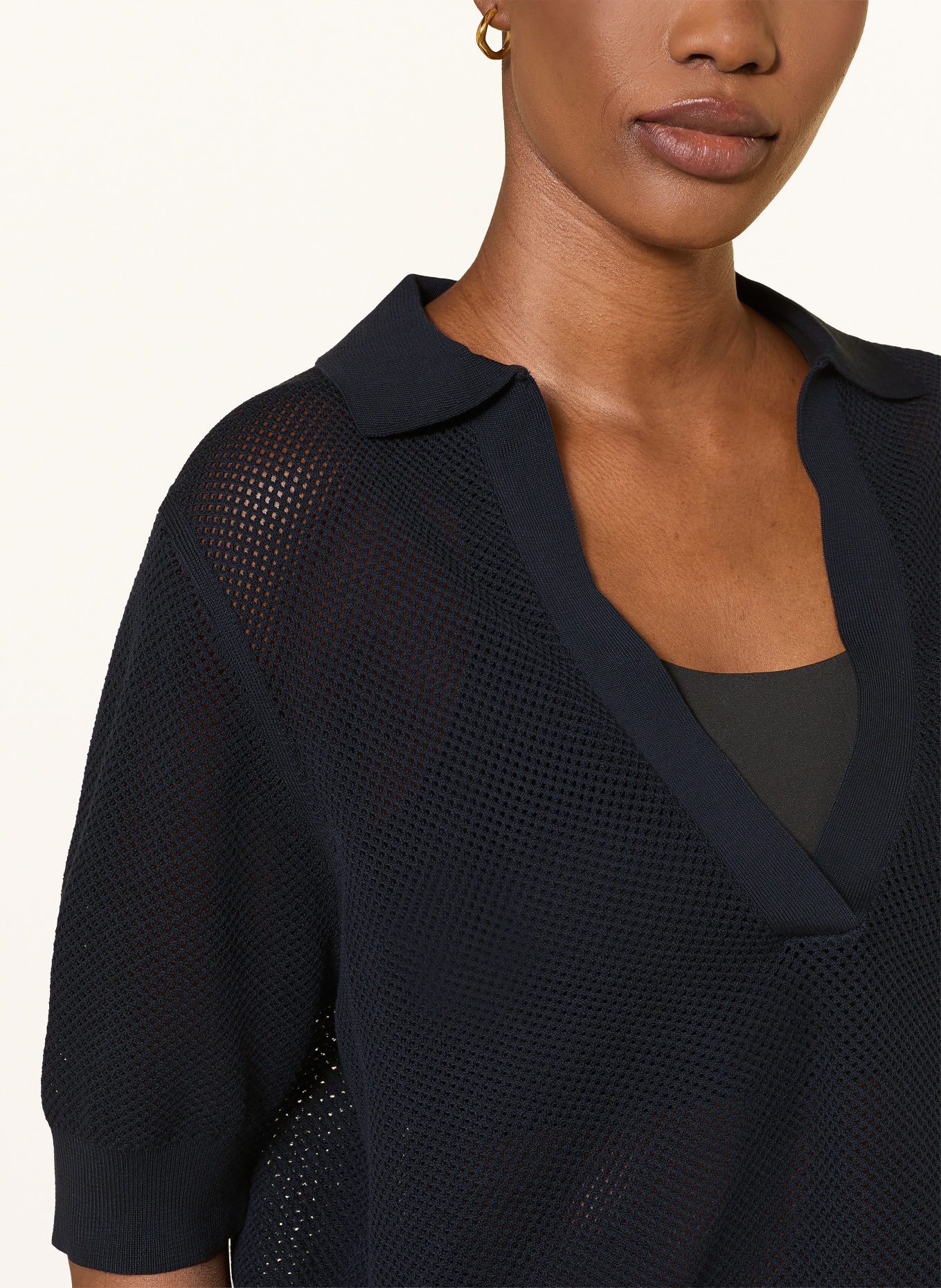 DRYKORN Strick-Poloshirt DYLAI: DUNKELBLAU