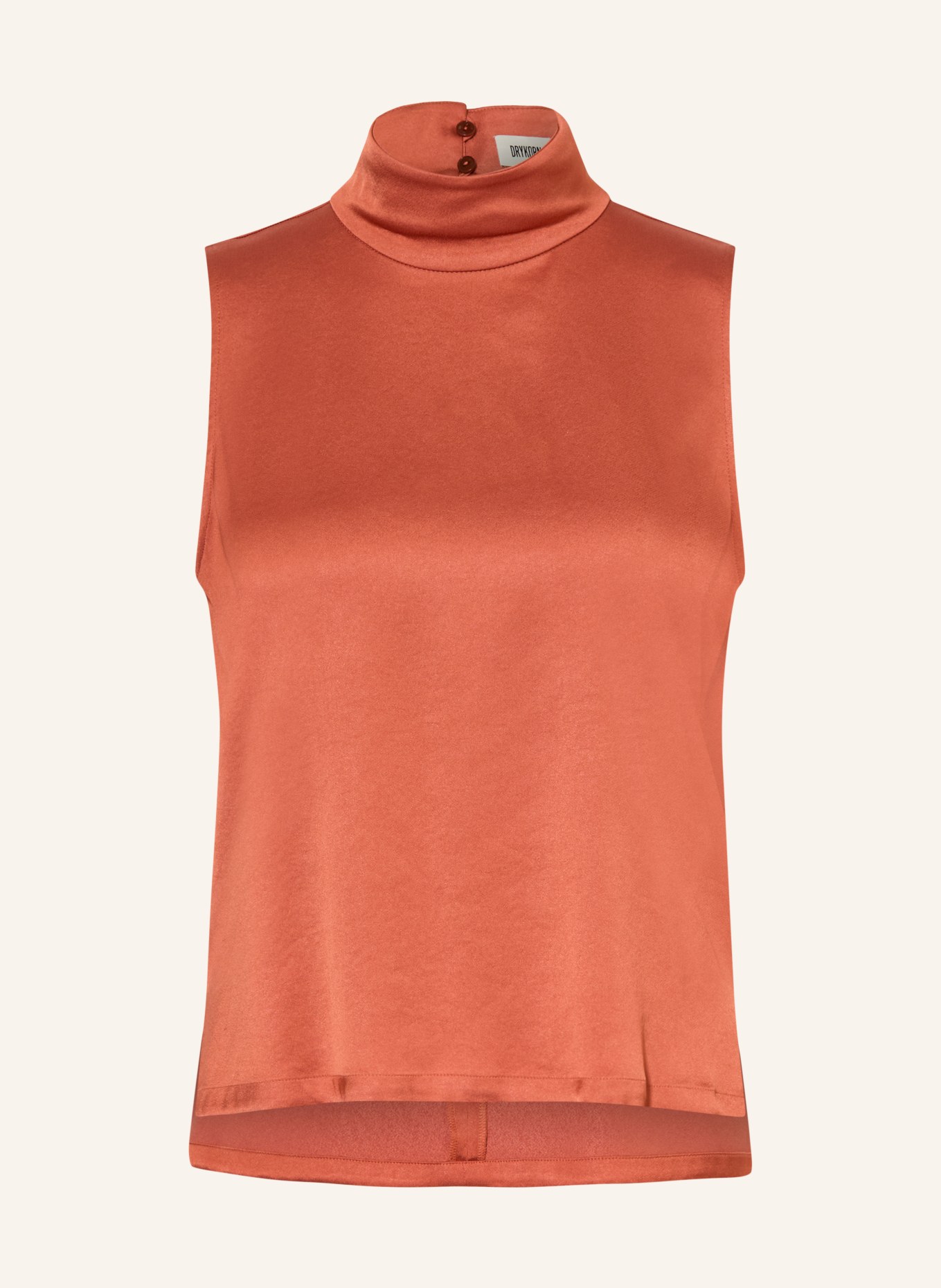 DRYKORN Blusentop HALIRA aus Satin: DUNKELORANGE