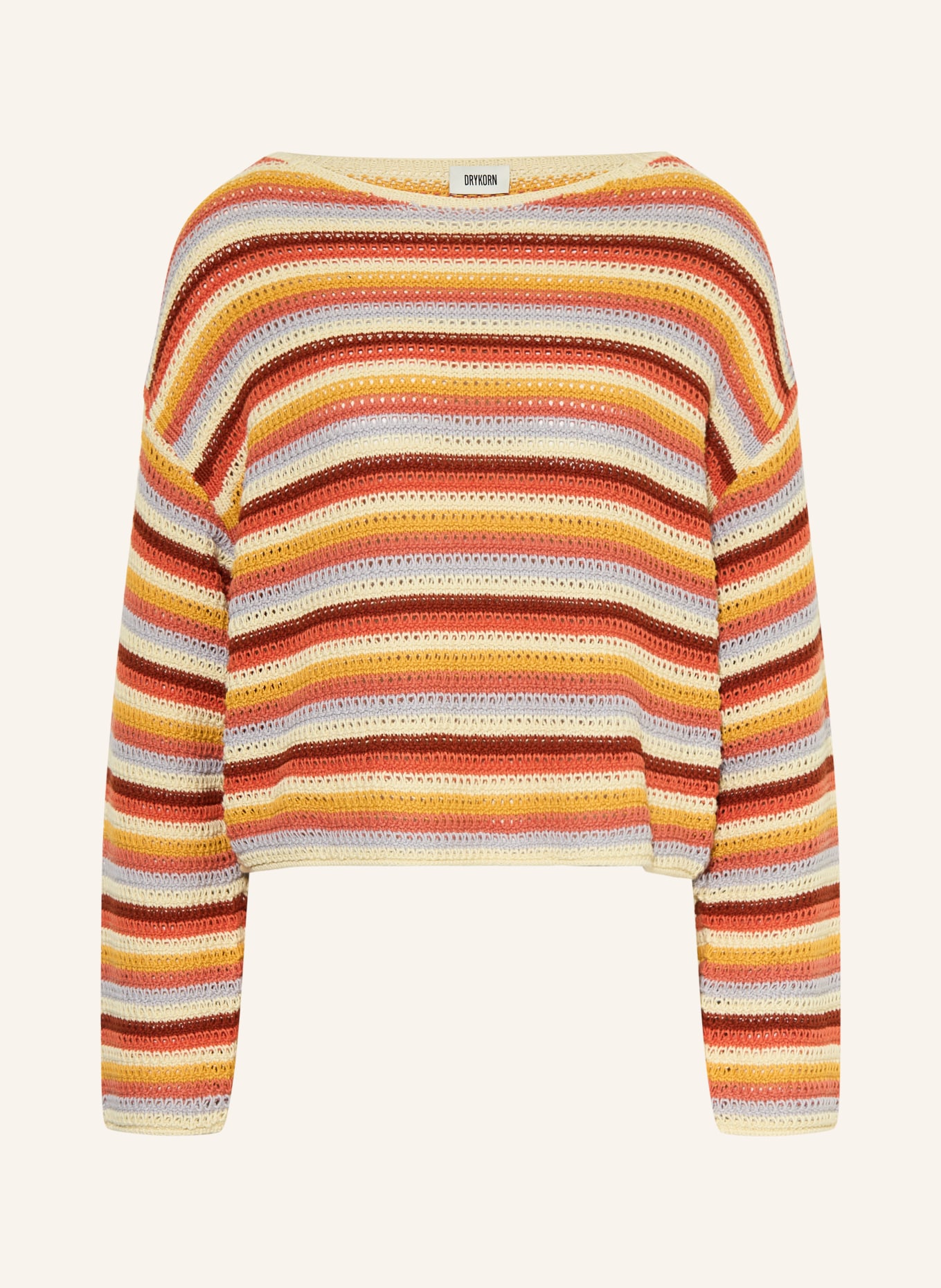 DRYKORN IMENIA Sweater: BROWN / BLUE GRAY / DARK YELLOW